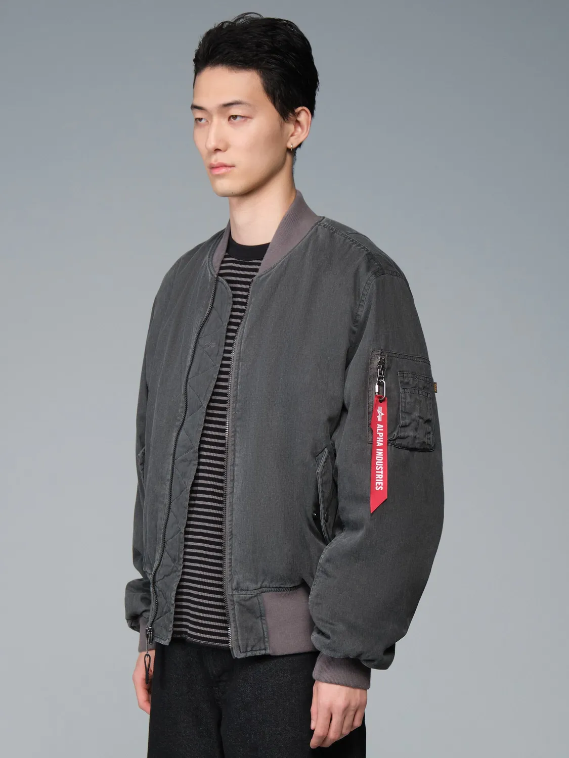 Alpha Industries MA-1 Cotton bomber negru reversibil
