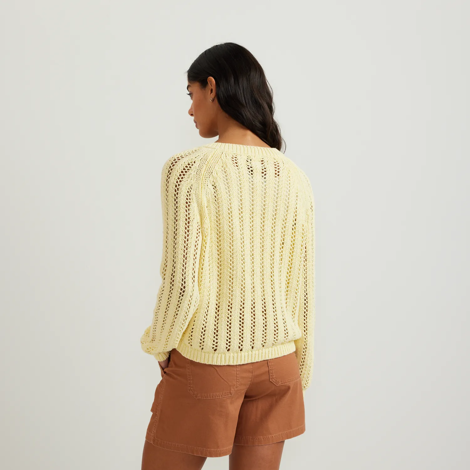 Eddie Bauer Pointelle pulover dama Yellow delicat