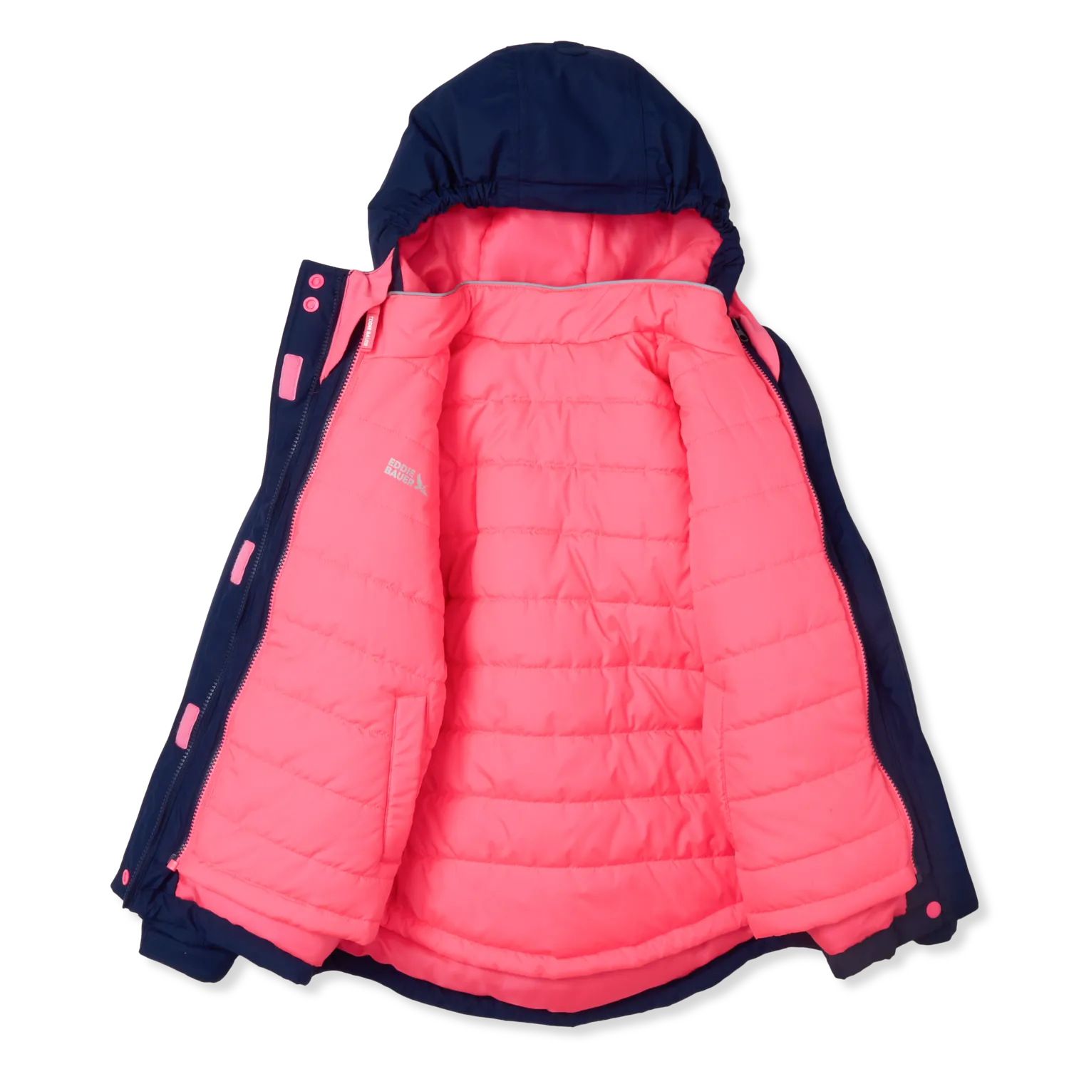 Eddie Bauer Powder Search Girls 3-In-1 geaca iarna roz impermeabila