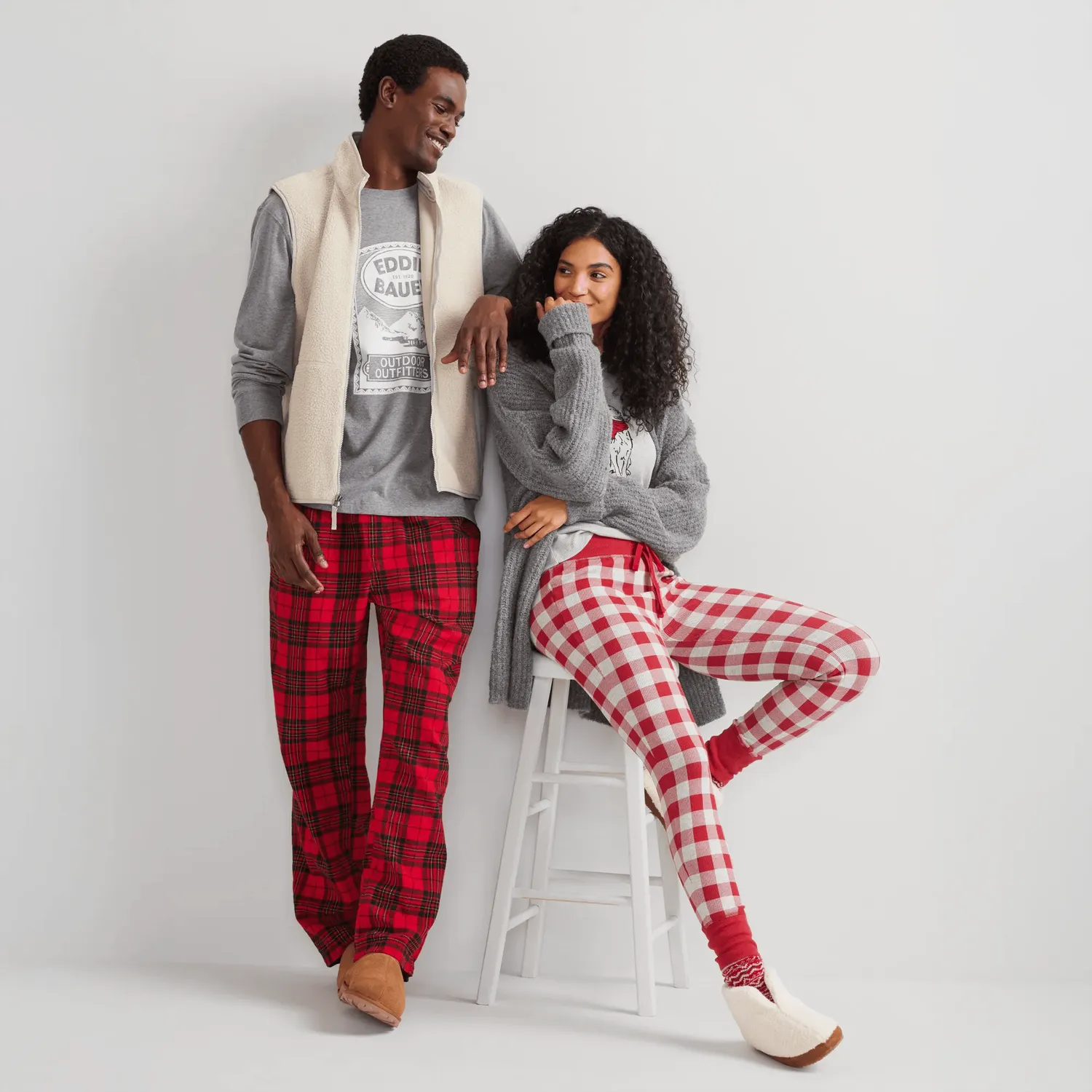 Eddie Bauer Eddie's Favorite Flannel pantaloni pijama Bleumarin flanel gros