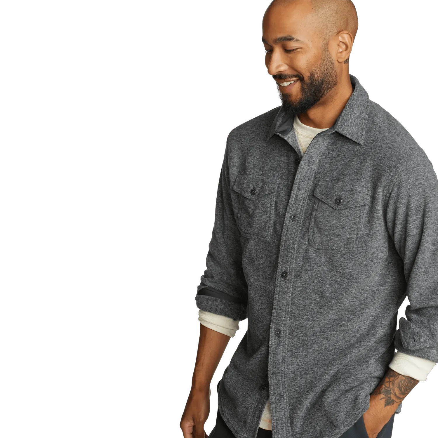 Eddie Bauer Chutes camasa fleece barbati gri