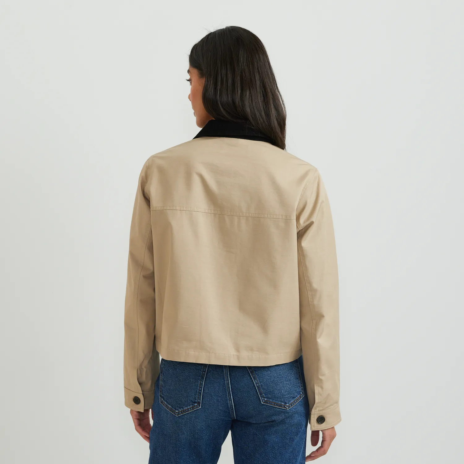 Eddie Bauer Lark Cropped Barn jacheta dama Tan scurta