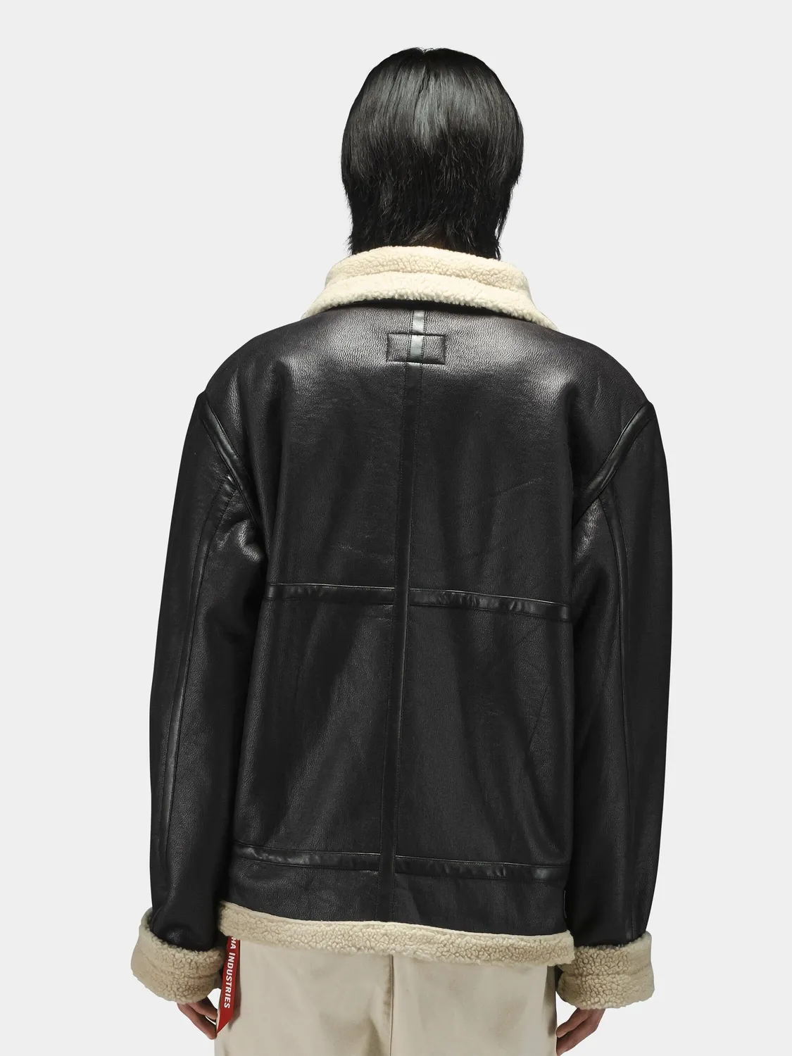 Alpha Industries Mouton B-3 geacă aviator neagră groasă