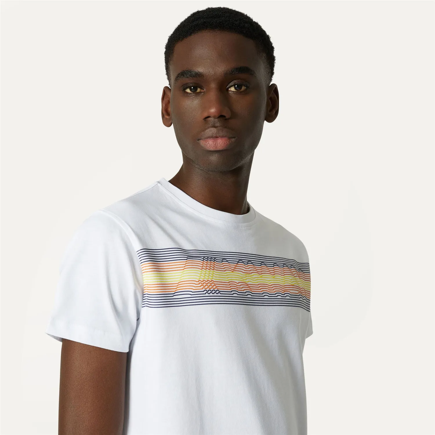 K-Way Acel tricou barbati alb bumbac slim