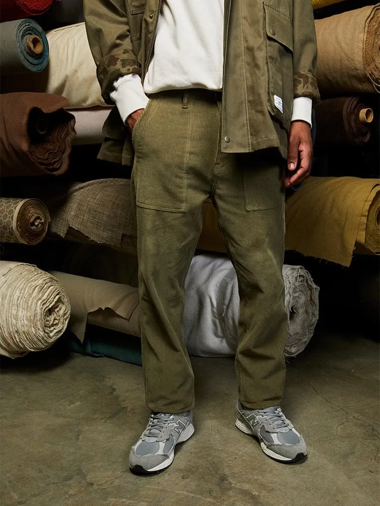 Alpha Industries Corduroy Fatigue pantaloni verzi catifea raiată