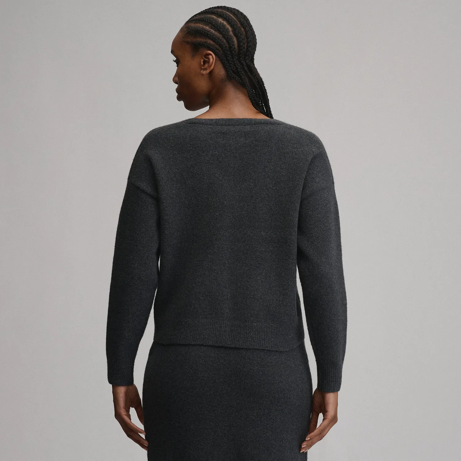 Eddie Bauer V-Neck pulover dama Charcoal Heather calduros