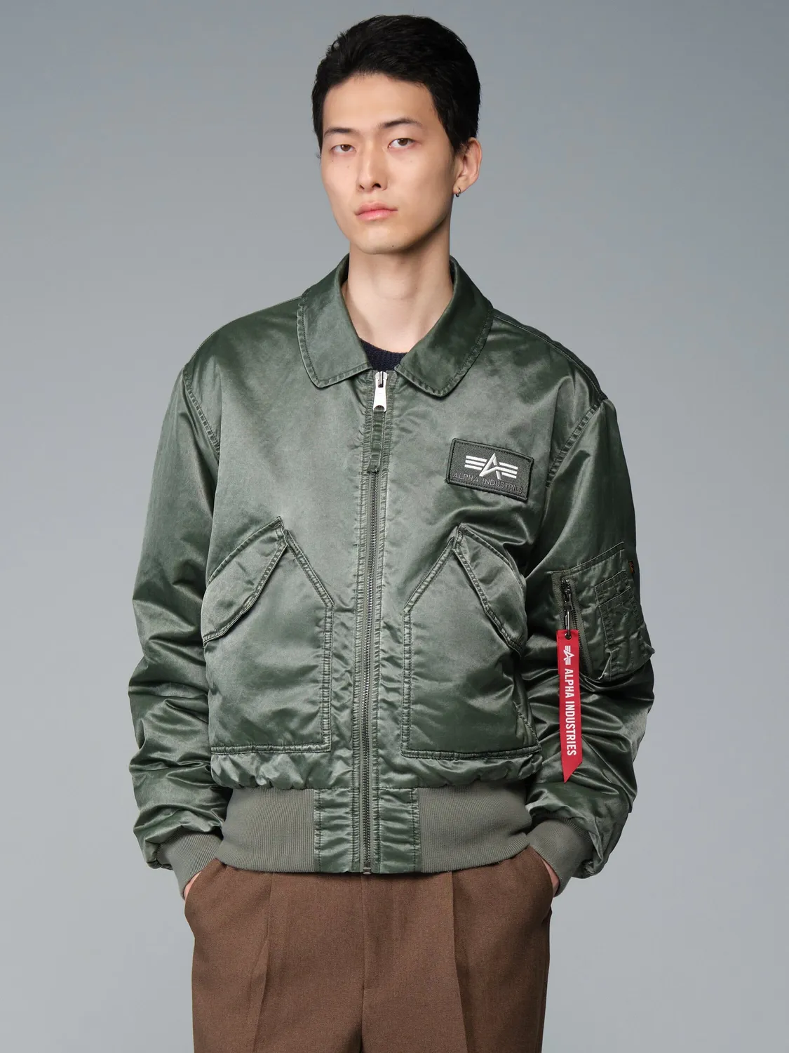 Alpha Industries CWU 45/P Battlewash geaca bomber verde calduroasa