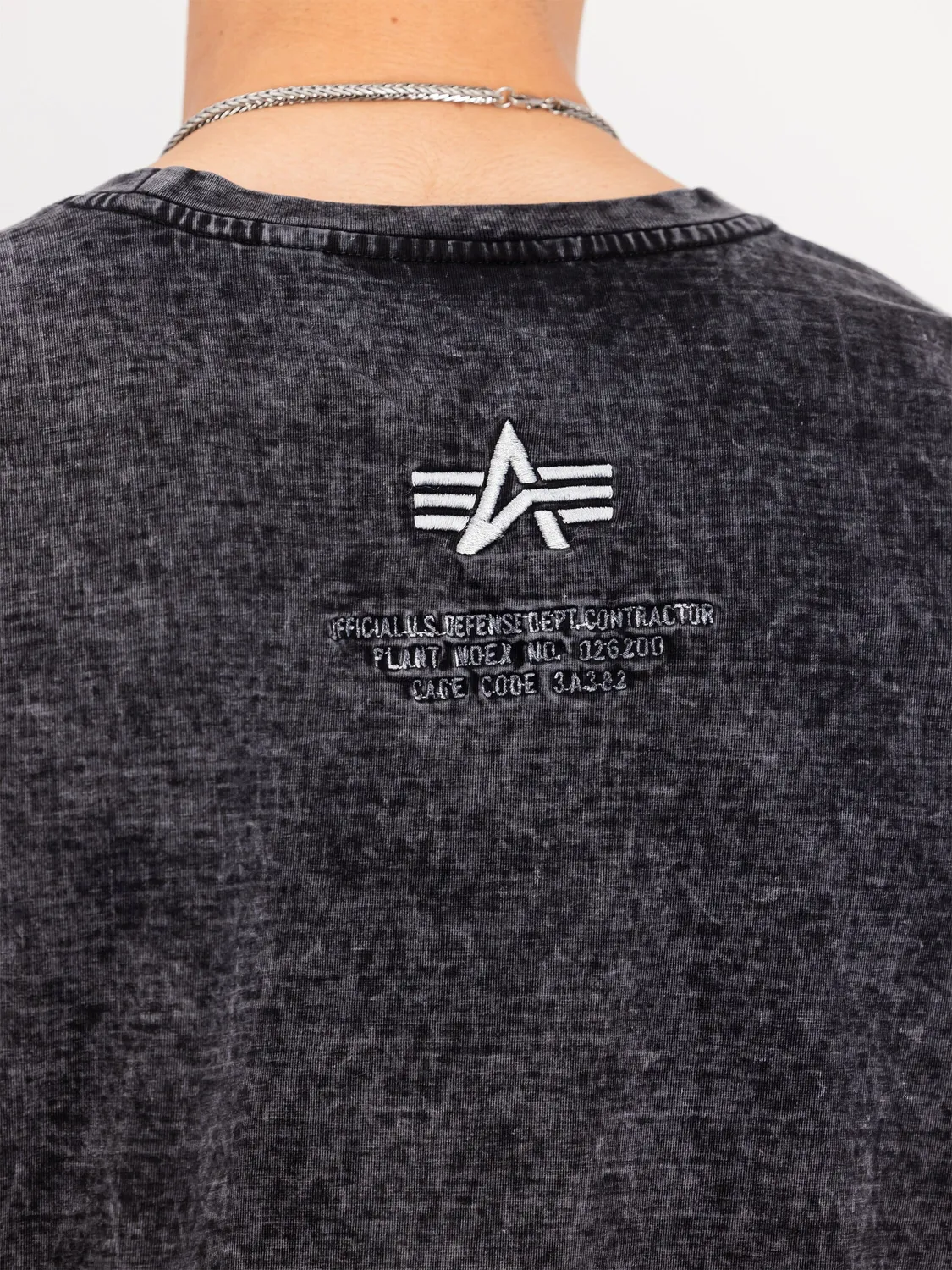 Alpha Industries Acid Logo tricou negru bumbac gros 280g