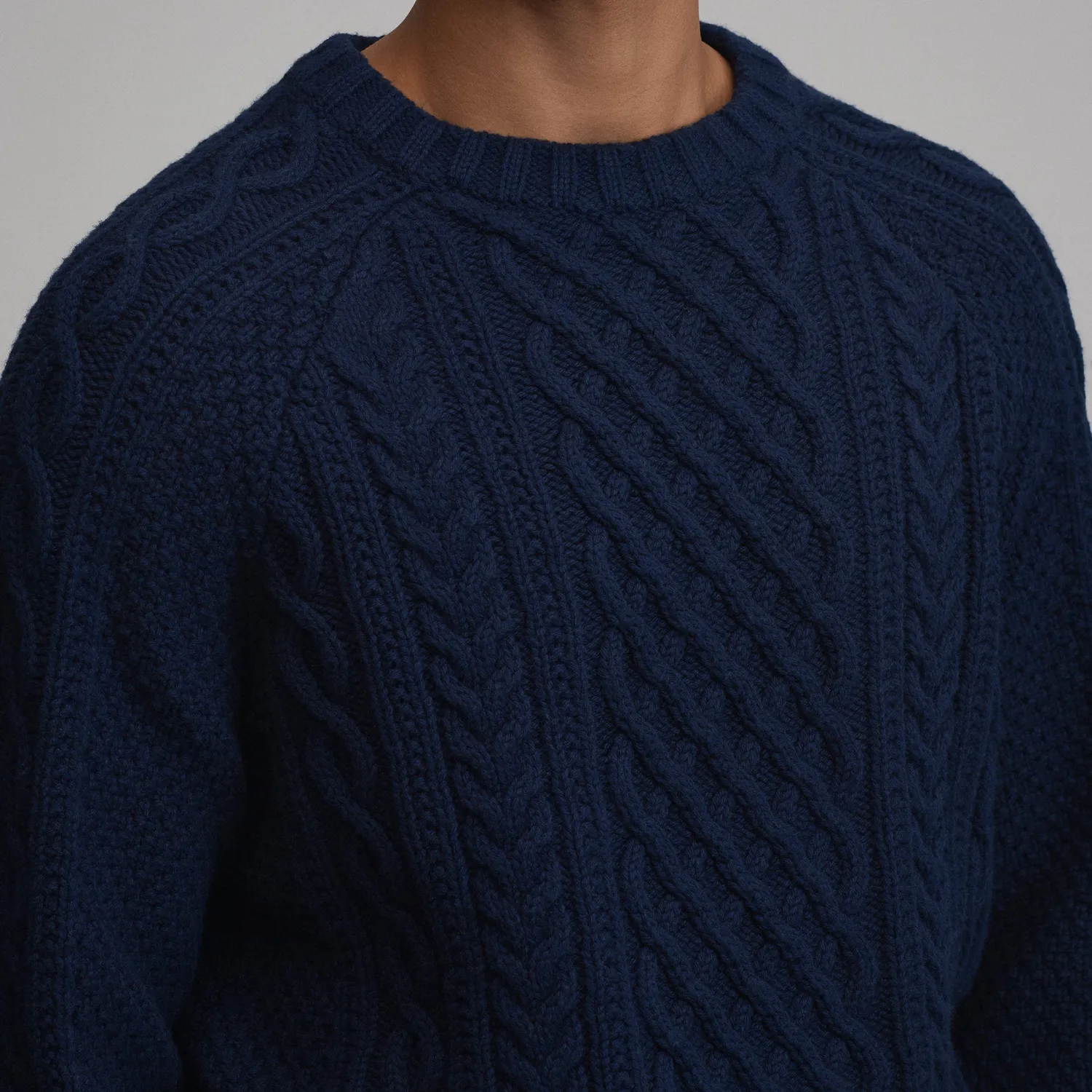 Eddie Bauer Northwest Cable-Knit pulover Natural tricotat