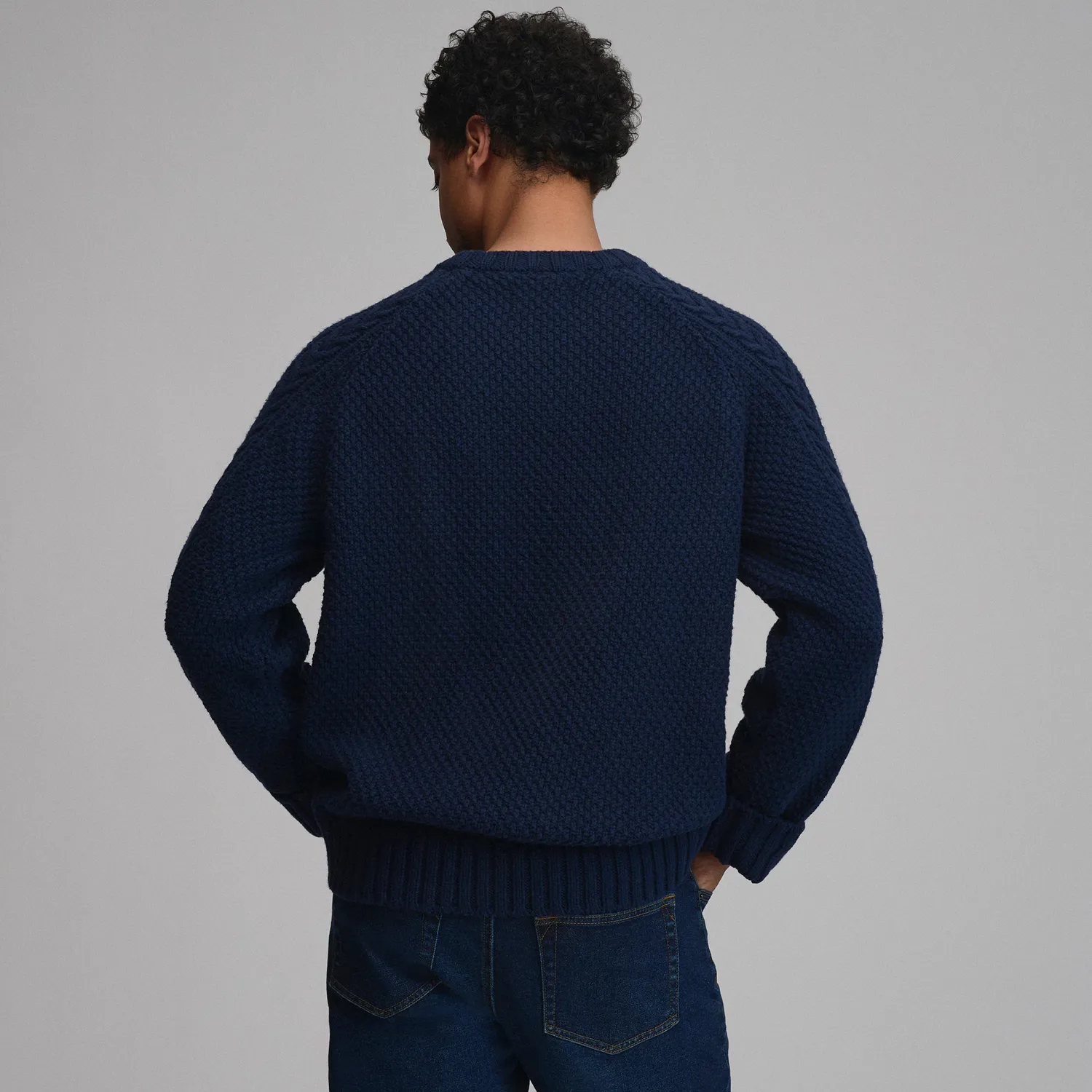 Eddie Bauer Northwest Cable-Knit pulover Natural tricotat