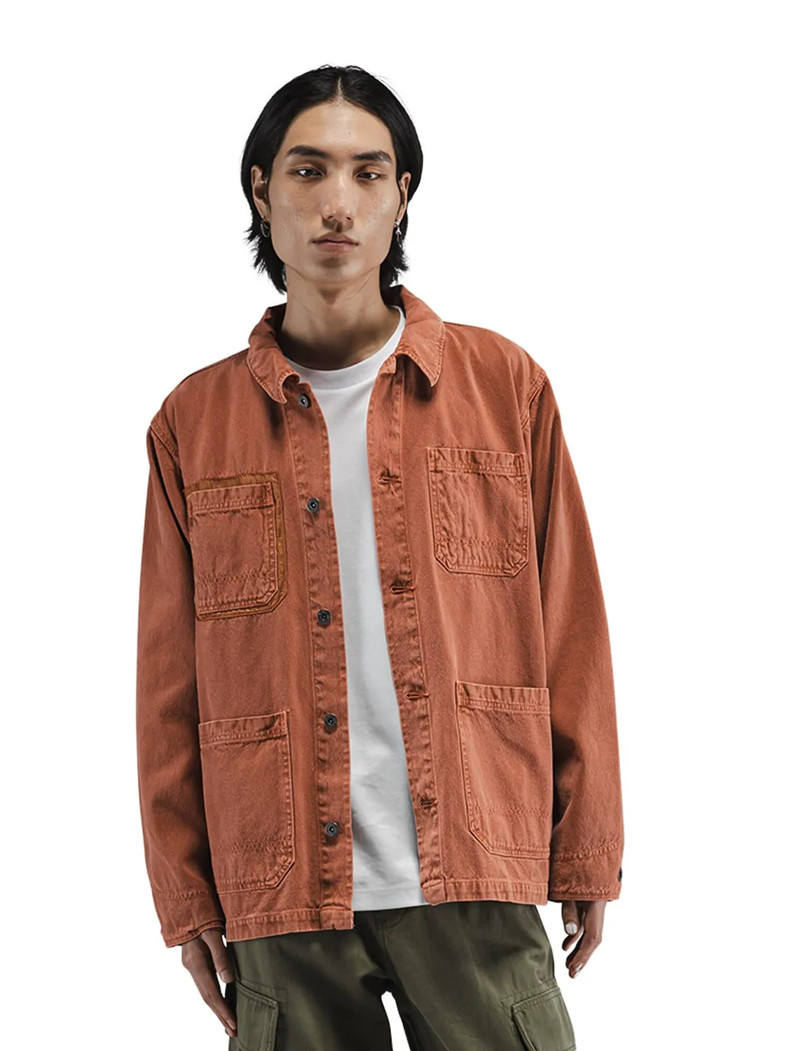 Alpha Industries Chore Coat palton Muted Saffron canvas