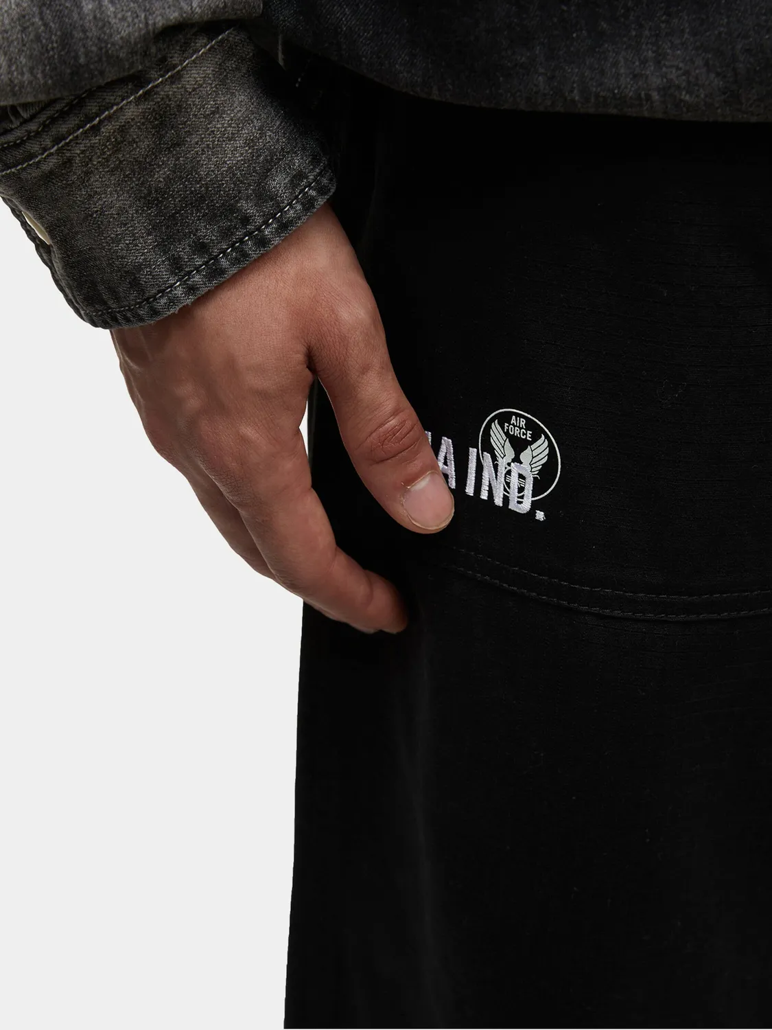 Alpha Industries Unfrm pantaloni barbati negri bumbac ripstop