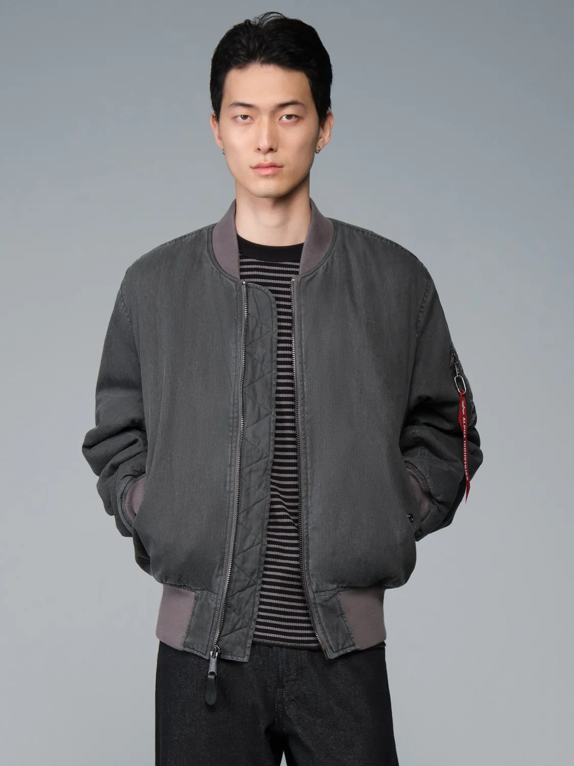 Alpha Industries MA-1 Cotton bomber negru reversibil