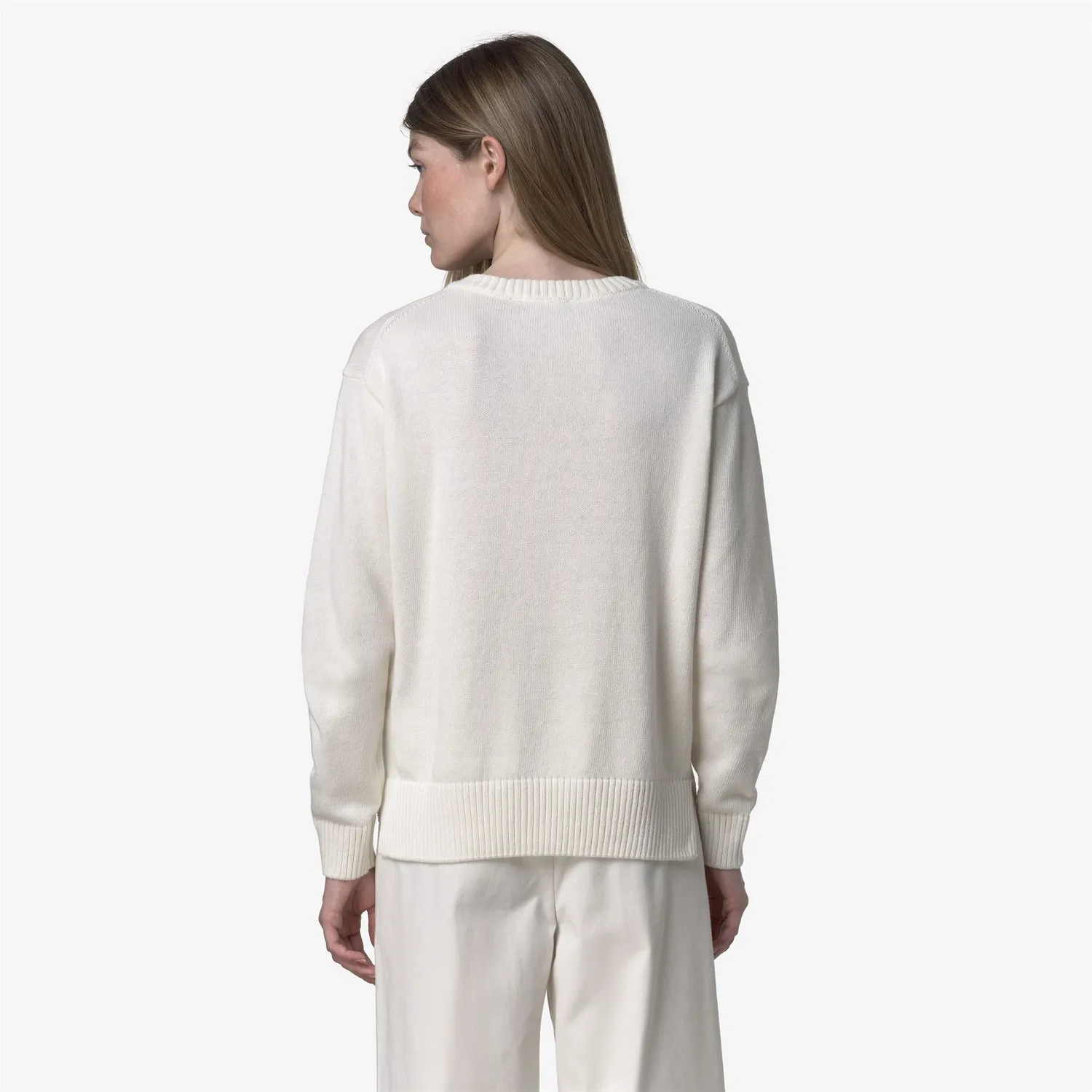 K-Way Adine Cotton Cashmere pulover damă alb cu cașmir