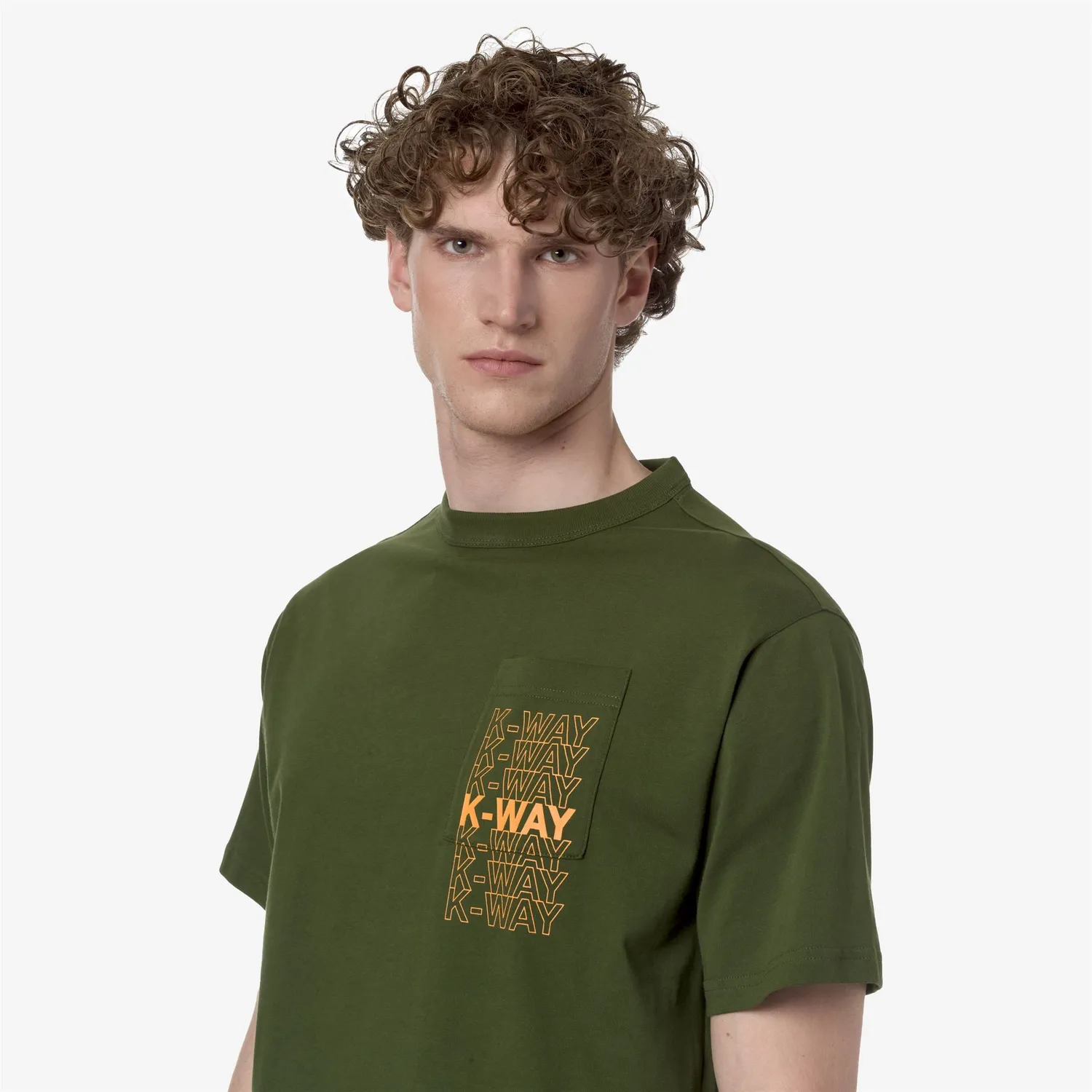 K-Way Fantome tricou Green Cypress bumbac gros