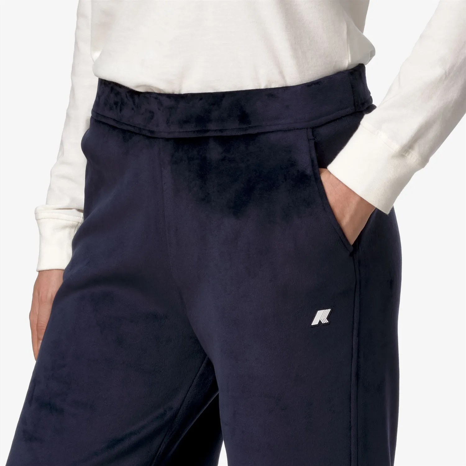 K-Way Jenny Velour Polar pantaloni dama albastru caldurosi