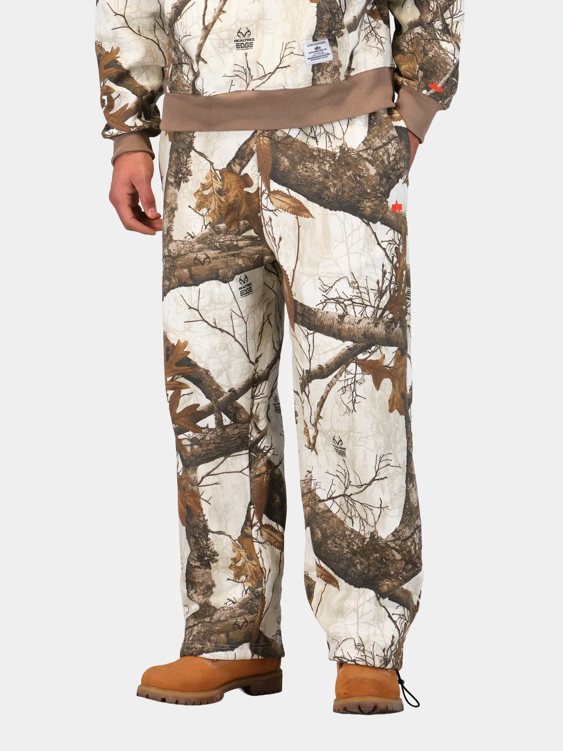 Alpha Industries Essential Camo pantaloni trening albi