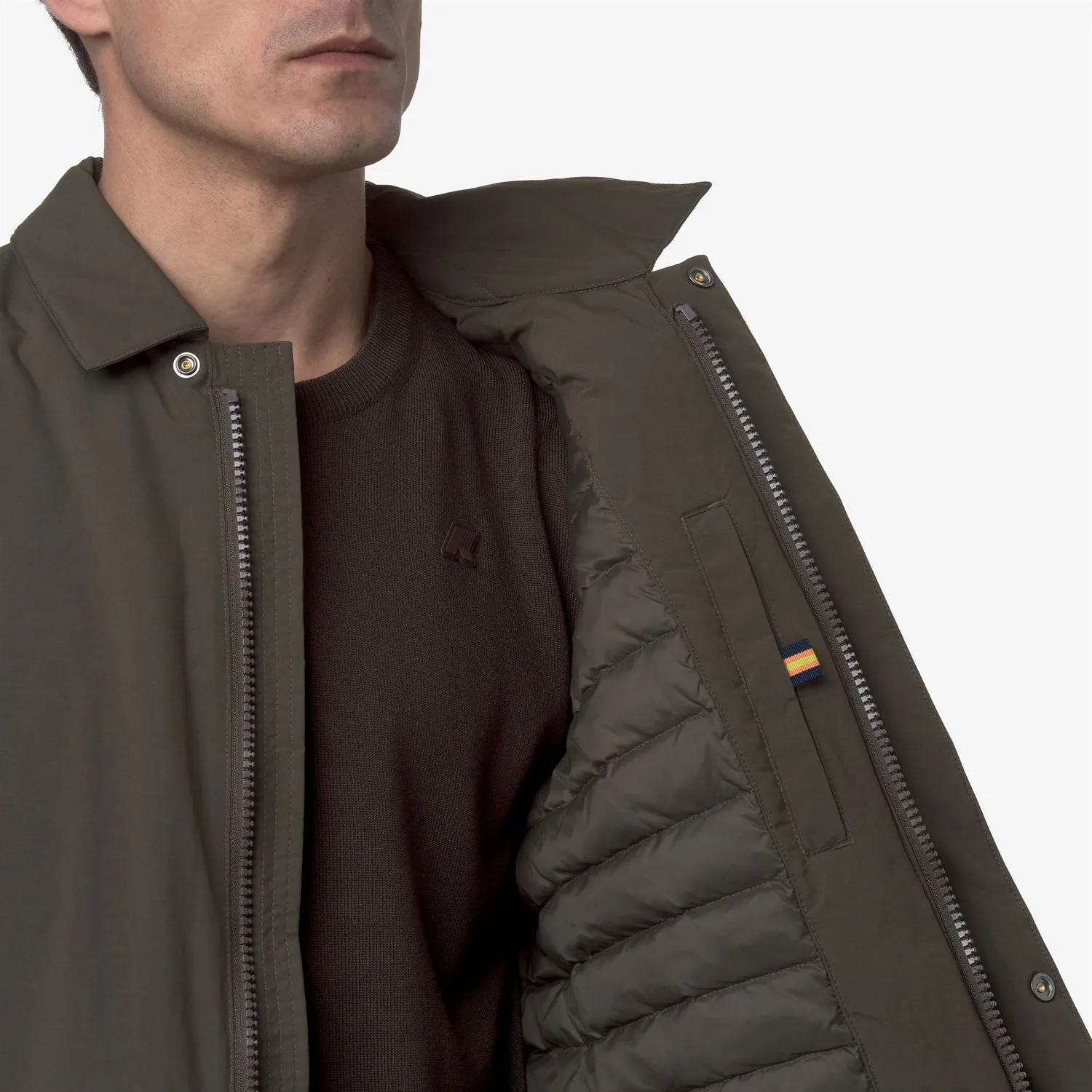 K-Way Benny Warm Ottoman geacă bărbați negru măsliniu