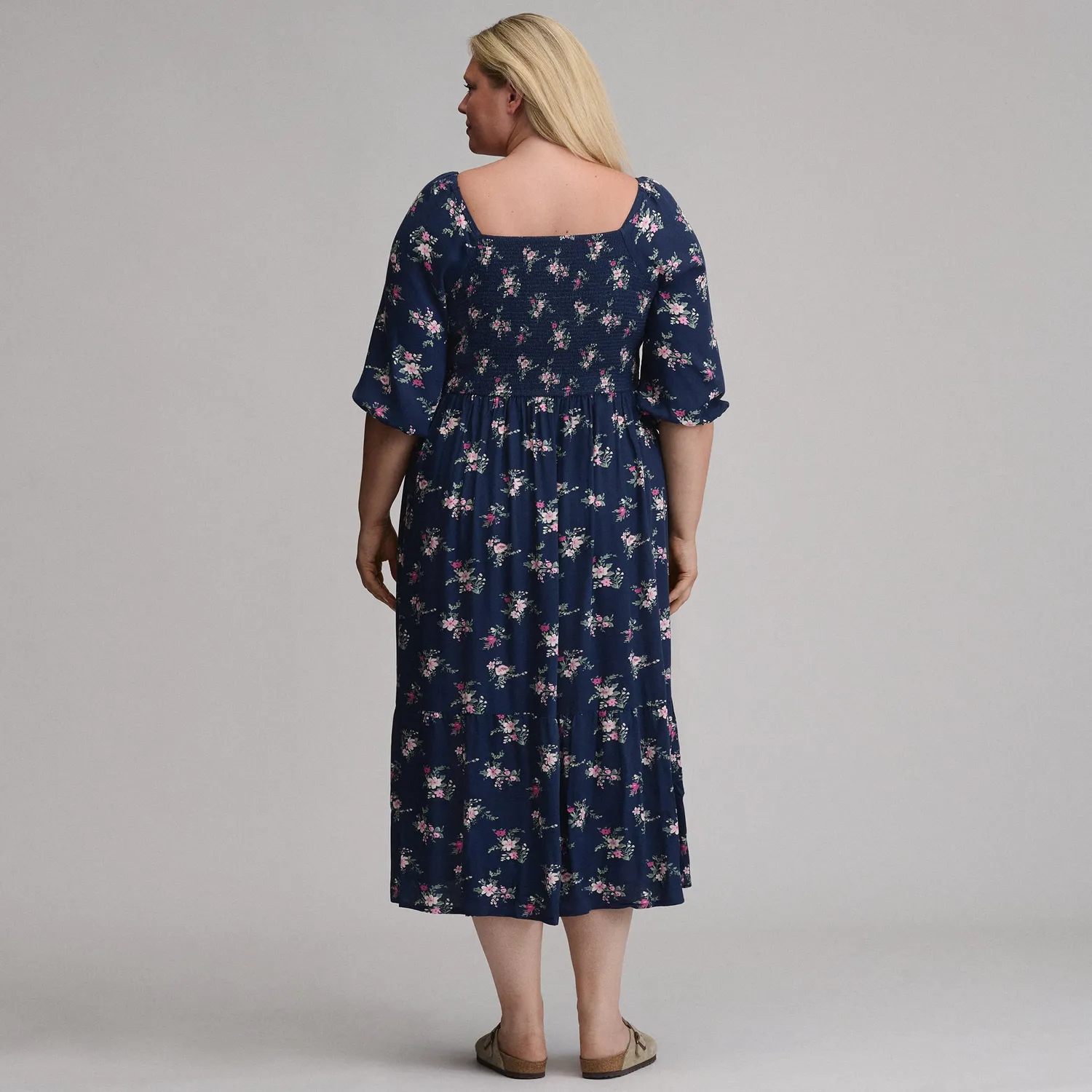 Eddie Bauer Smocked Bodice rochie dama Brook maneca 3/4