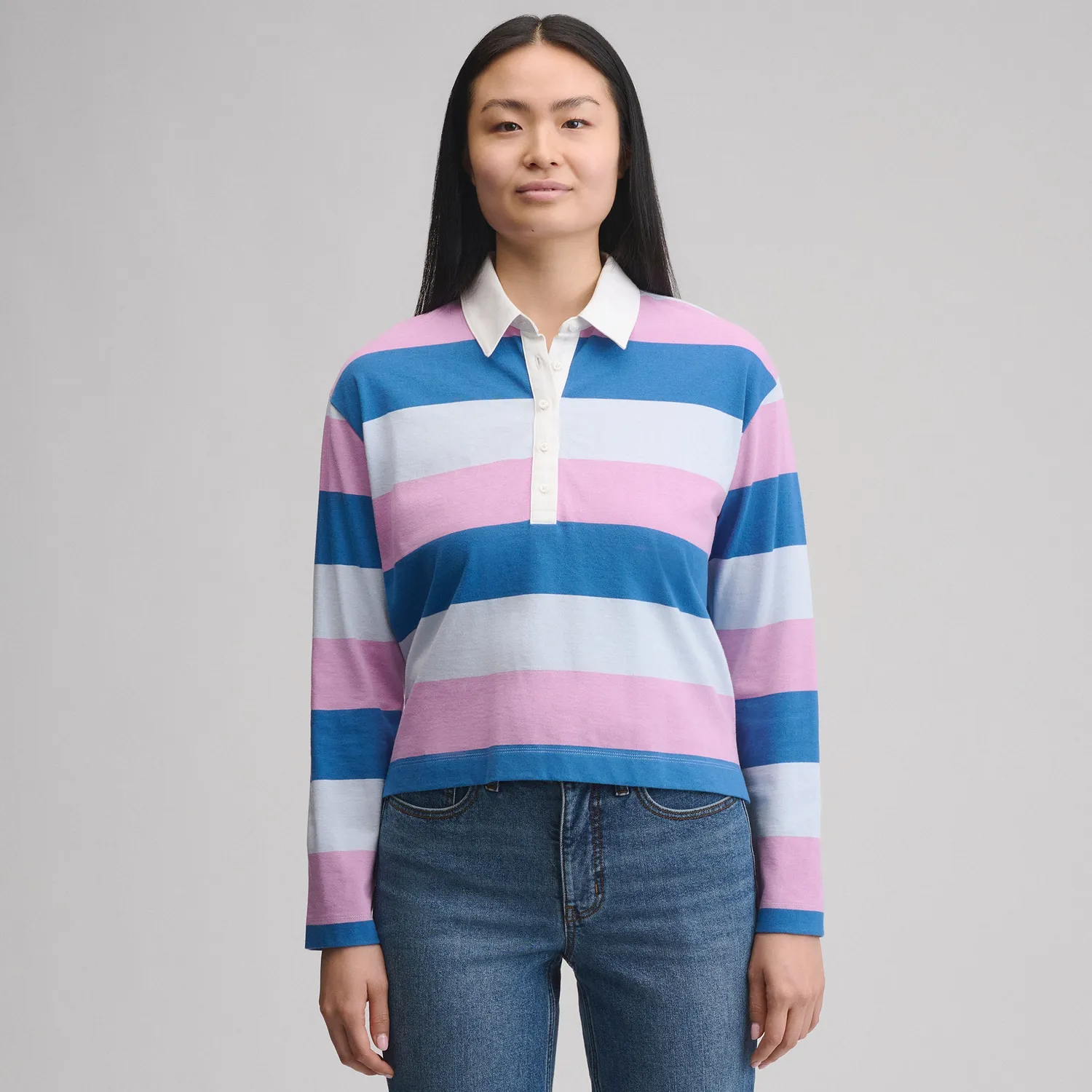 Eddie Bauer Rugby polo damă Wisteria mânecă lungă