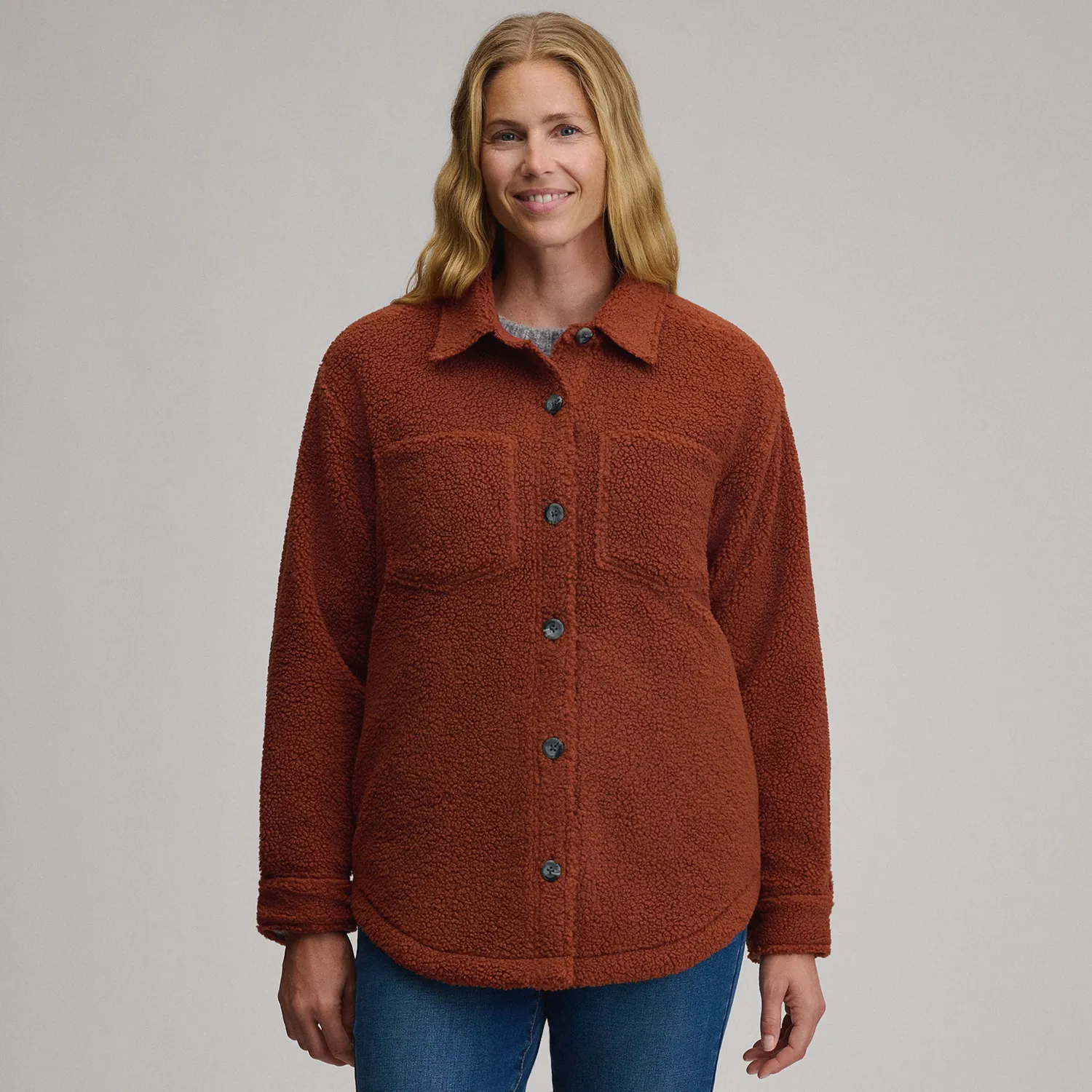 Eddie Bauer Fleece Shirt geaca dama ivory calduroasa