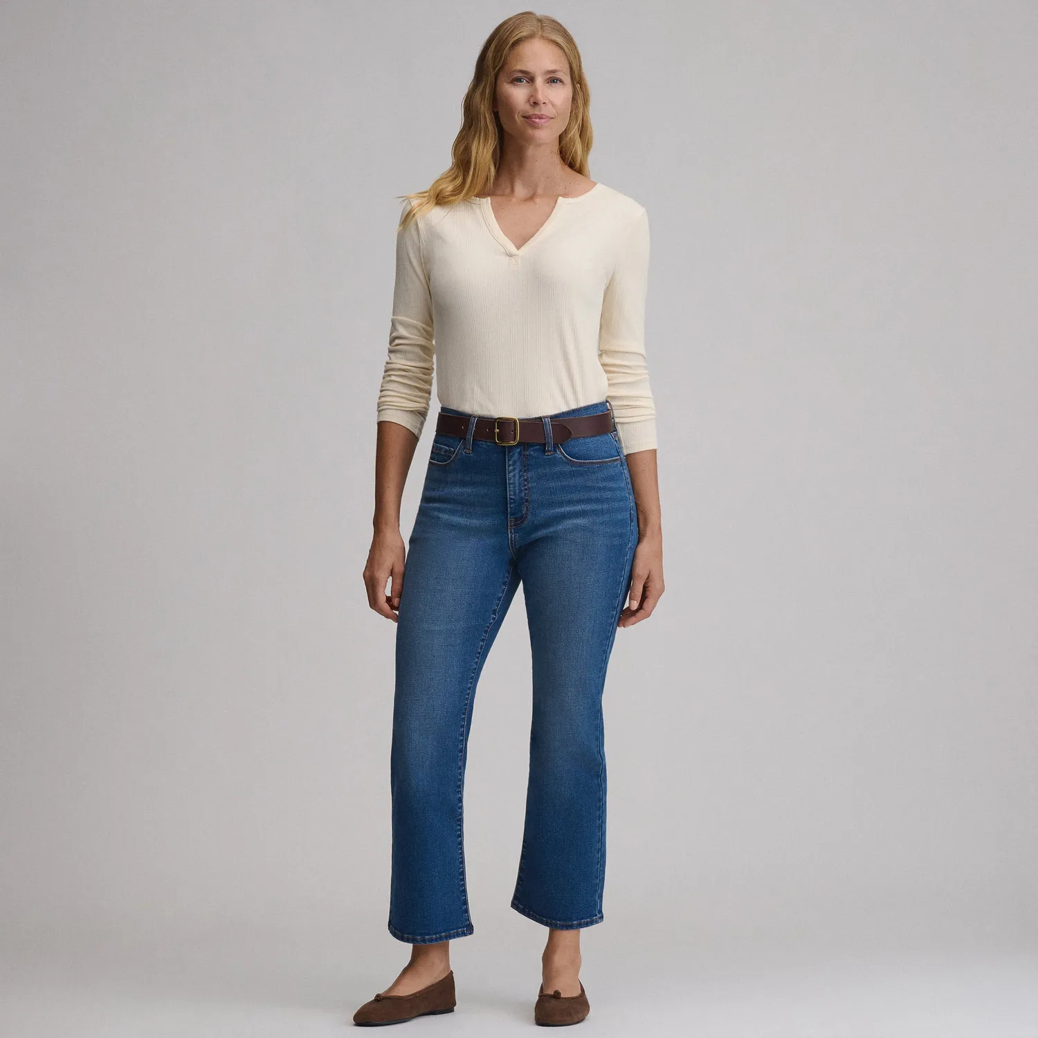 Eddie Bauer Venture Stretch Kick-Flare blugi Misty Blue elastici