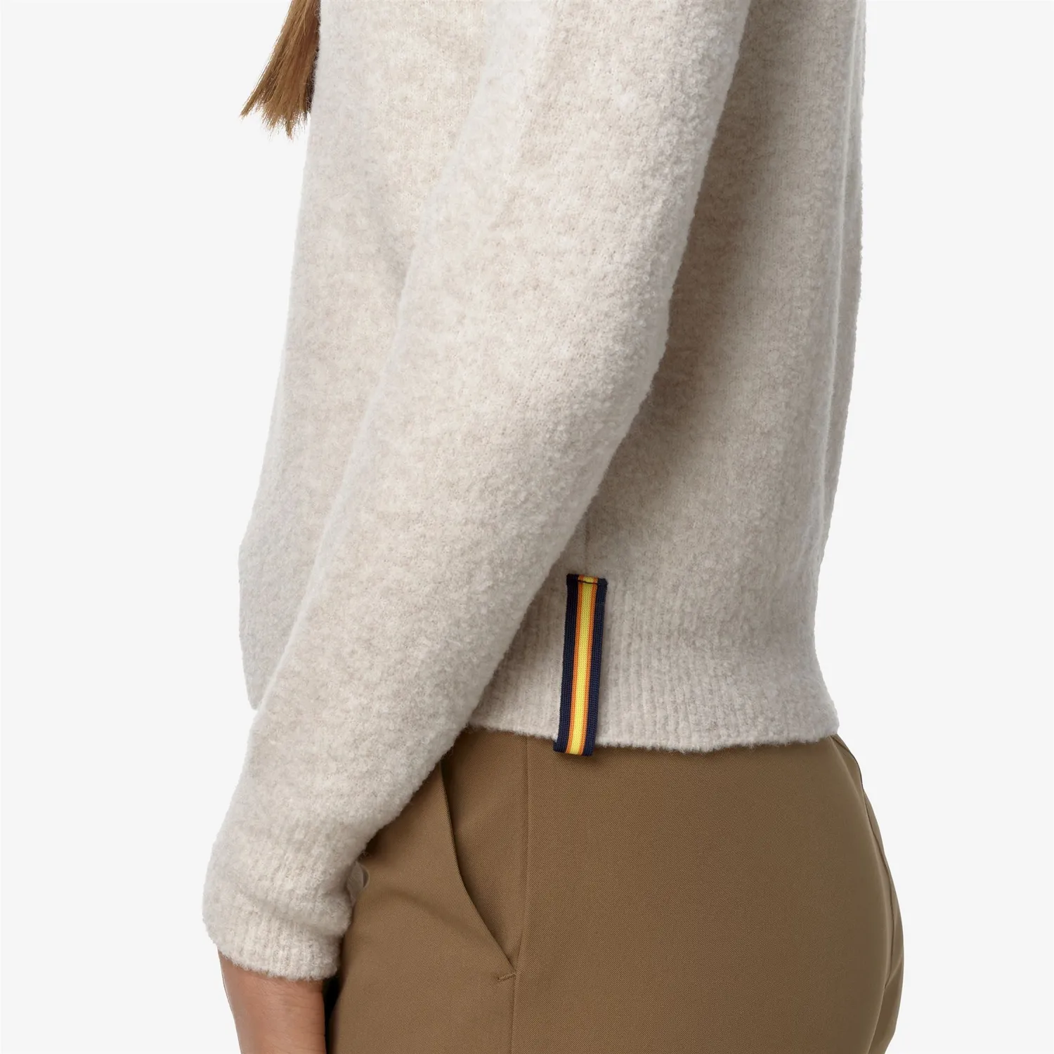K-Way Clarisse Wool Merino Boucle pulover bej Moonbeam lana