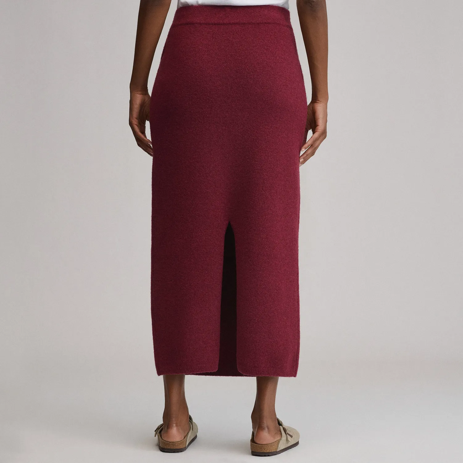Eddie Bauer Sweater Skirt fusta midi femei gri calduroasa