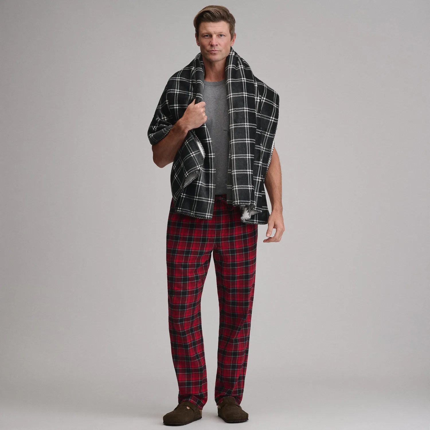 Eddie Bauer Flannel Woven pantaloni barbati bleumarin bumbac