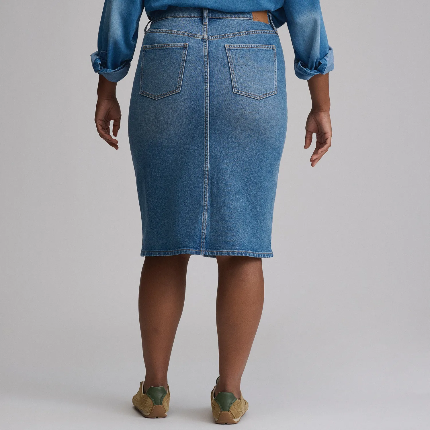 Eddie Bauer Iconic fusta denim dama Vintage clasica