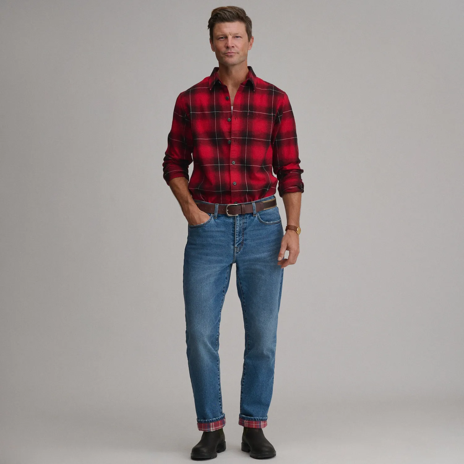 Eddie Bauer Eddie's Flex blugi barbati Pacific Blue flanel