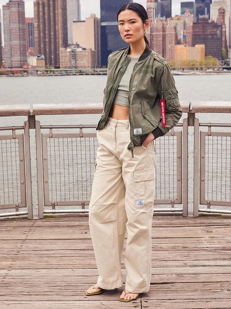 Alpha Industries M-65 pantaloni cargo dama limestone