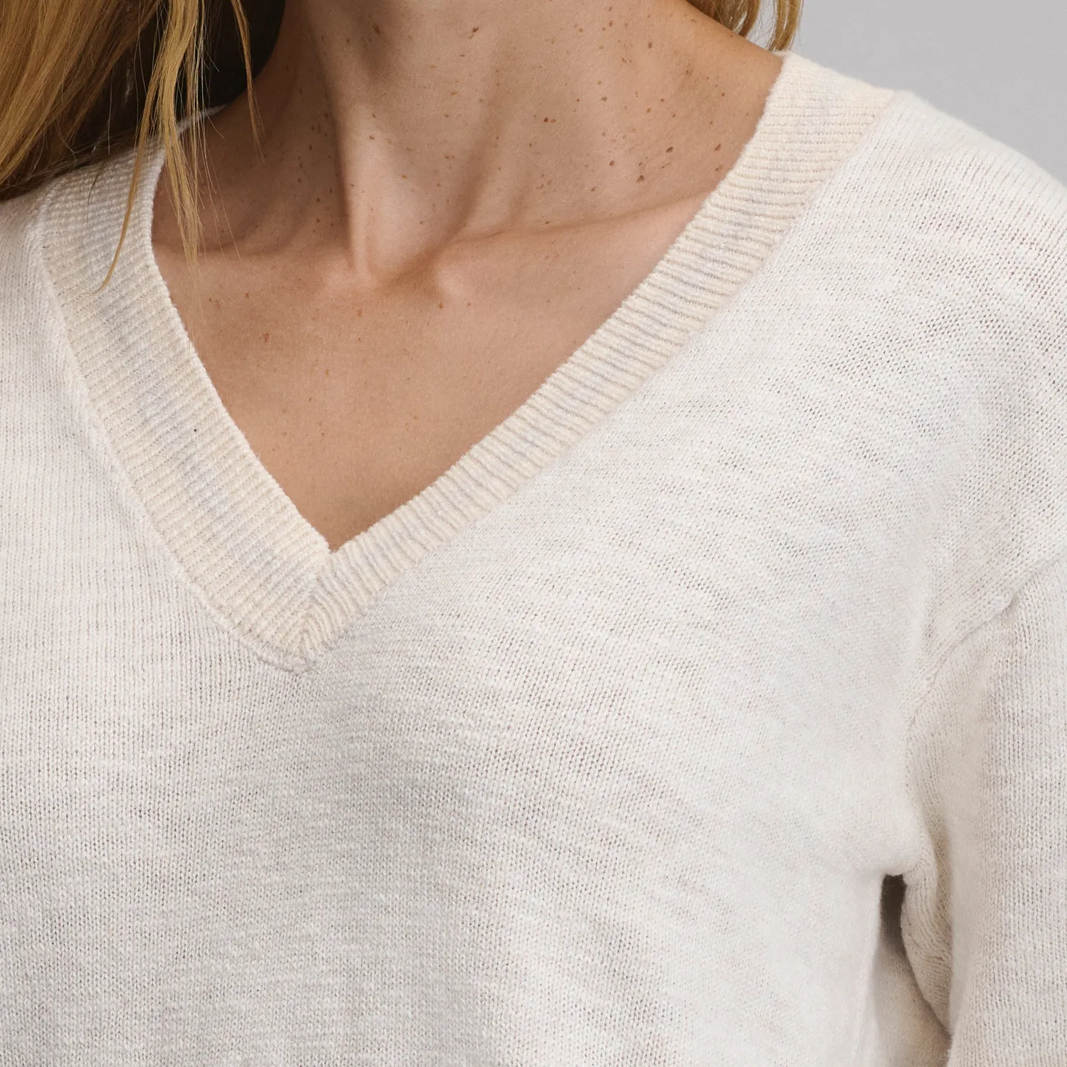 Eddie Bauer Everyday V-Neck pulover dama Dk Chambray