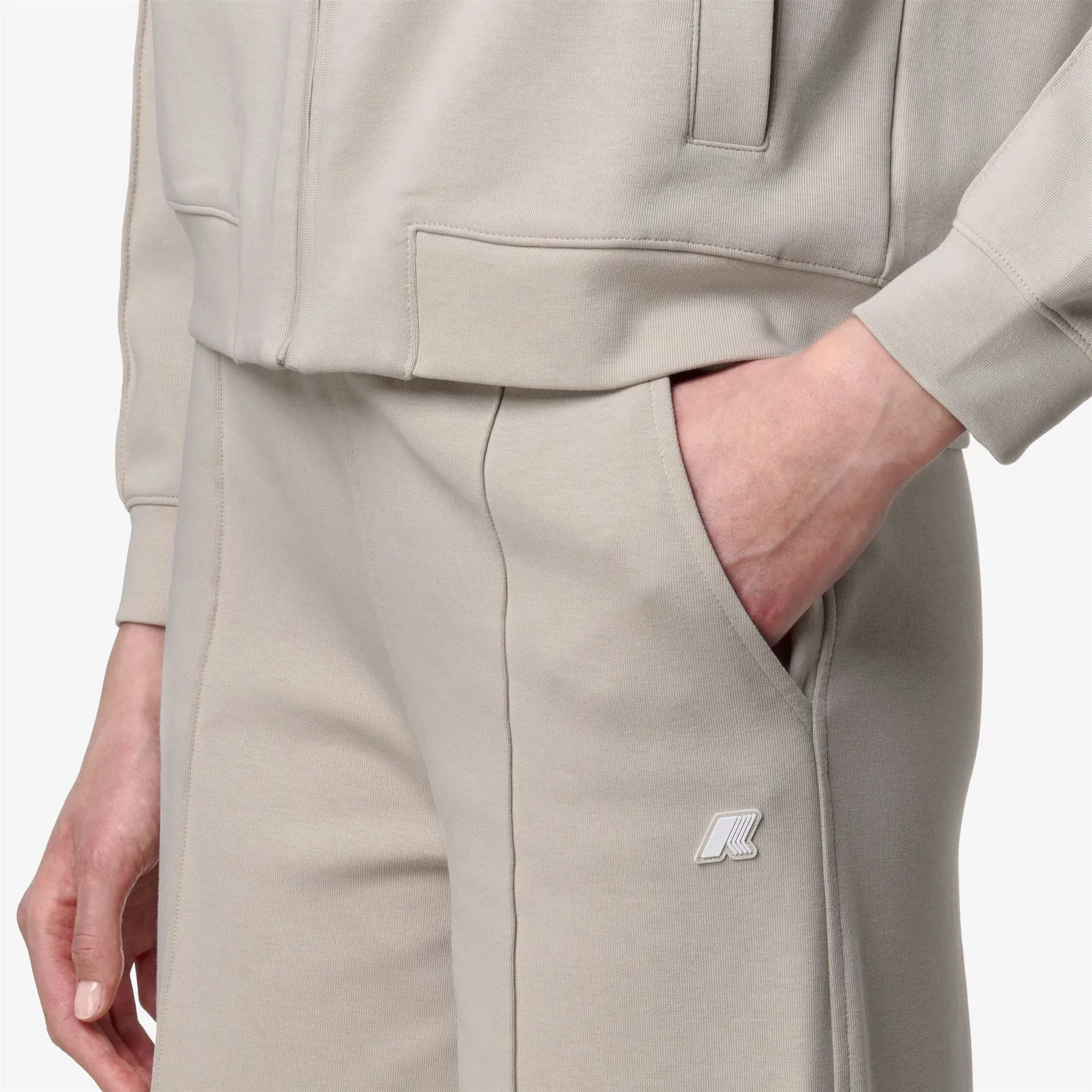 K-Way Loyre Interlock K2133MW pantaloni sport bej deschis stretch