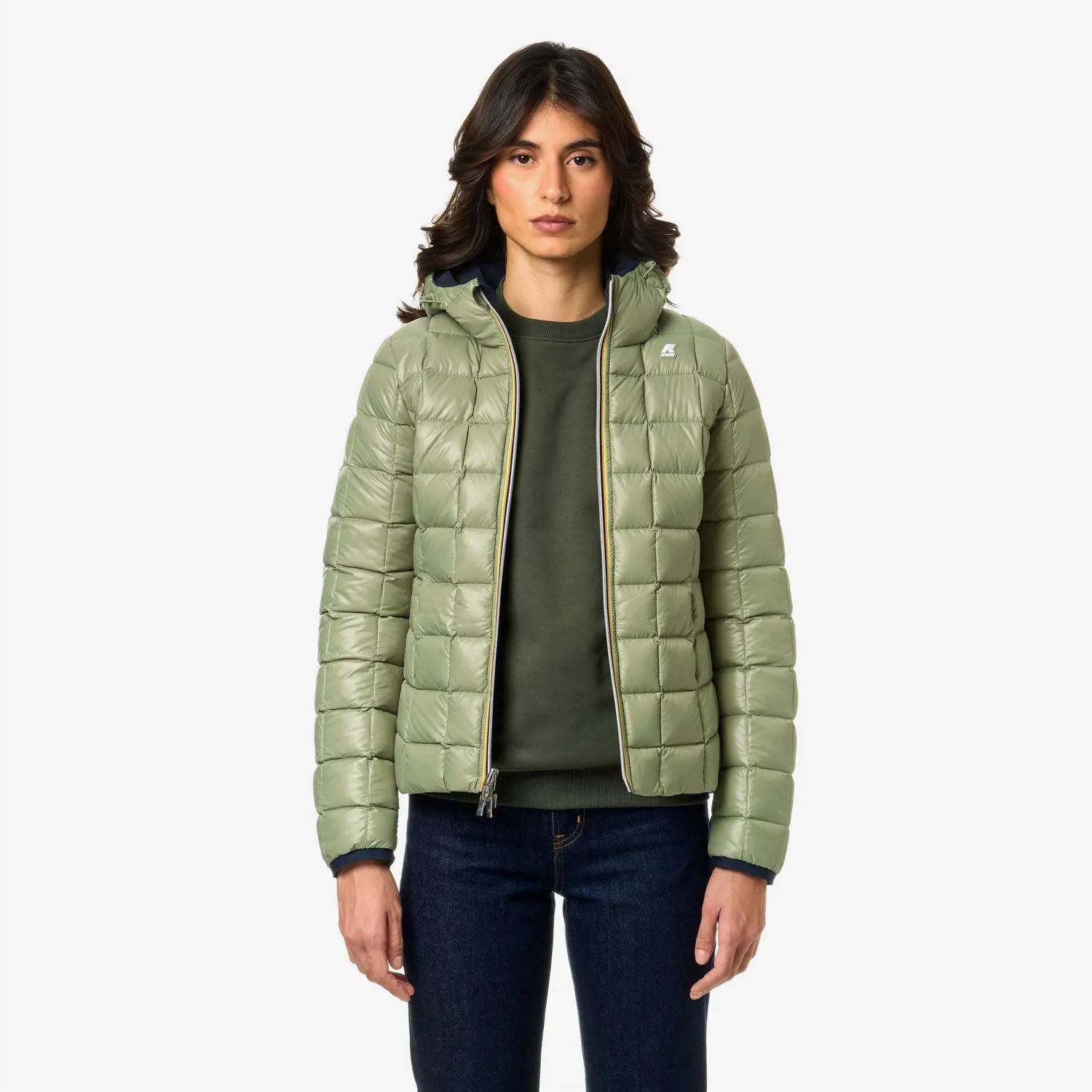 K-Way Lily St Thermo Double geaca dama albastru-verde calduroasa