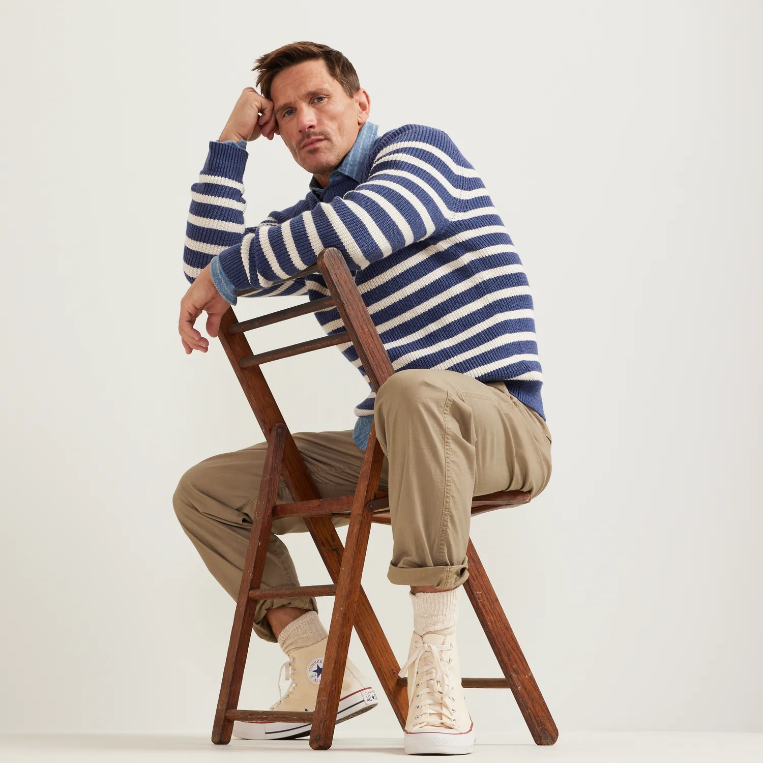 Eddie Bauer Signature Roll Neck pulover Cream Htr dungi