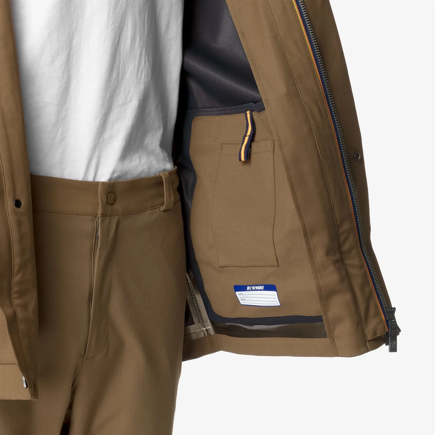 K-Way Erhal Tech Wool Blend palton maro lana impermeabil