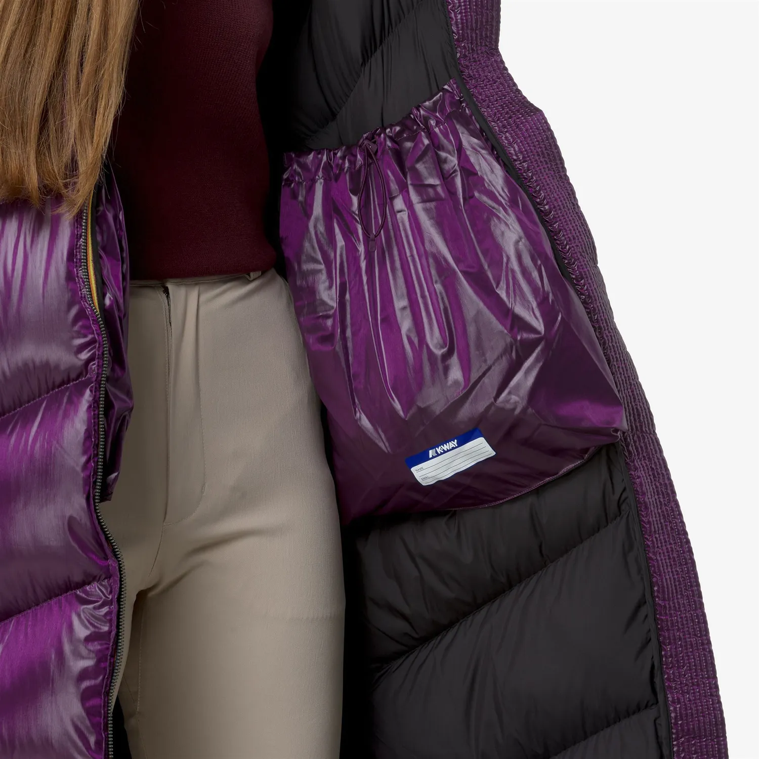 K-Way Neivel Crystal Chintz palton dama violet puf