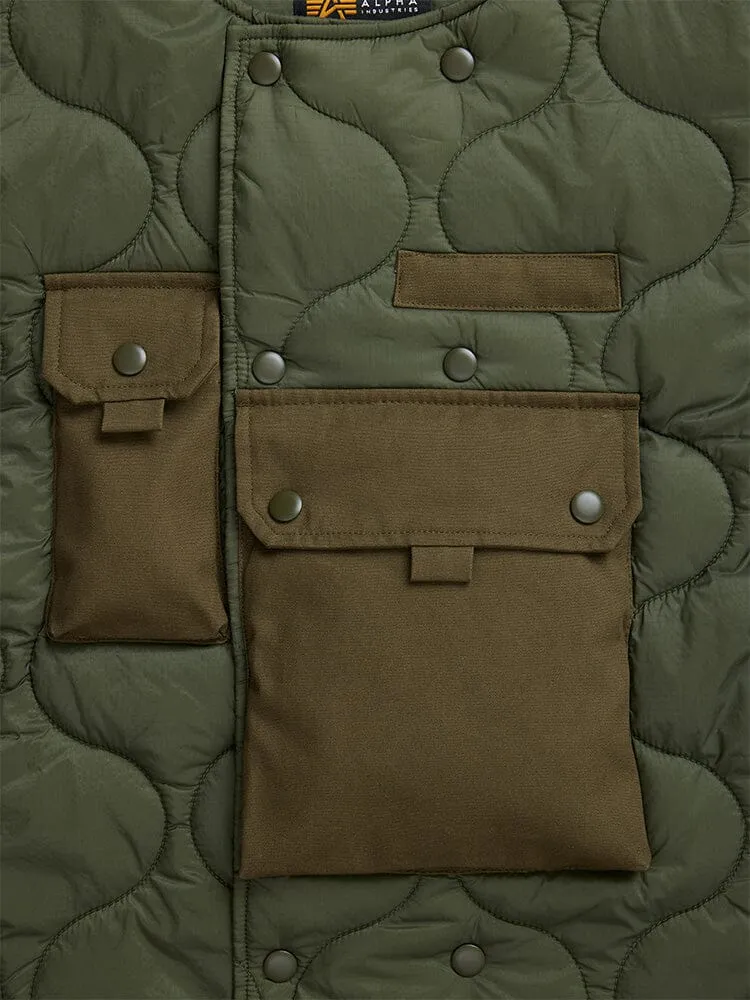 Alpha Industries Tactical vesta verde nailon matlasata