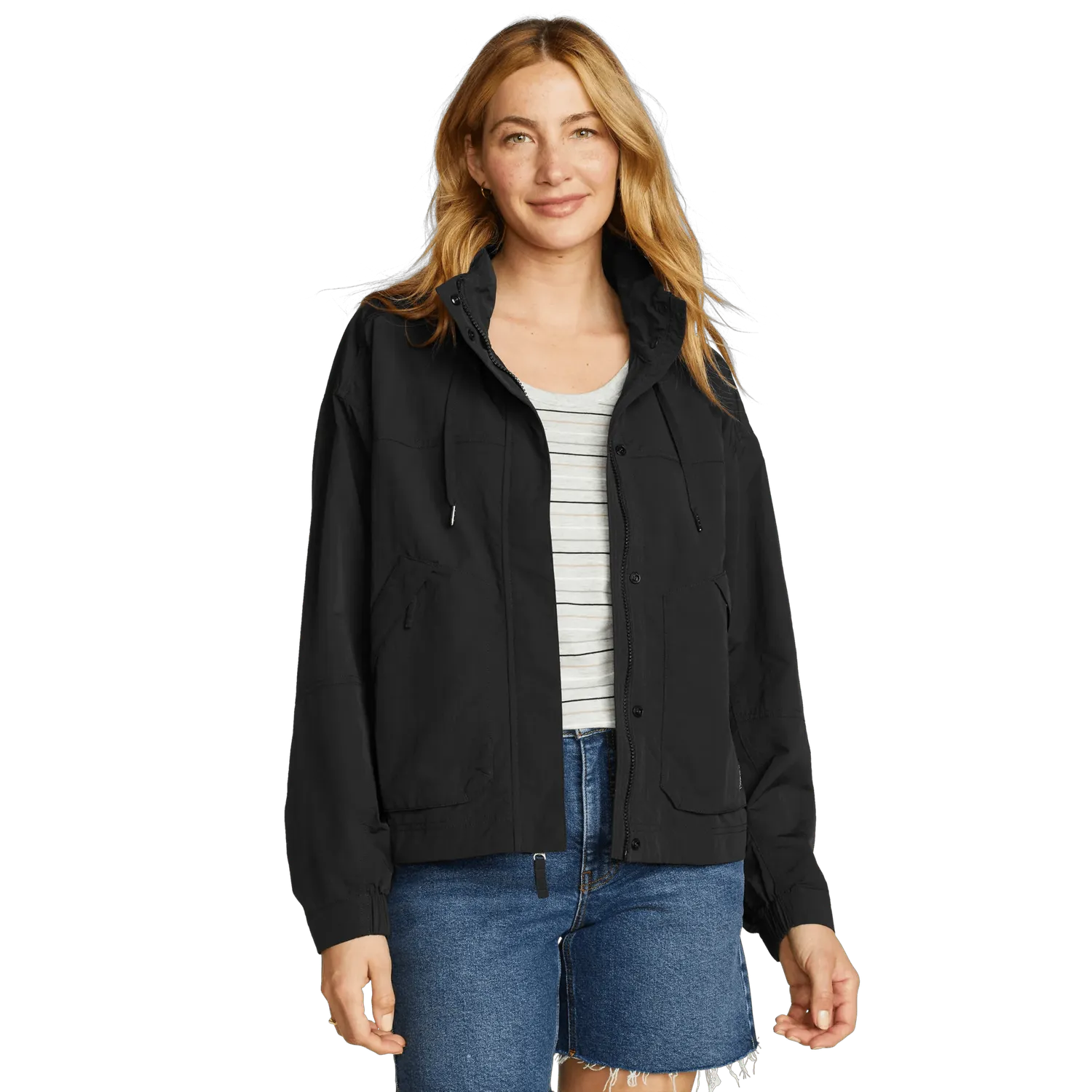 Eddie Bauer WindPac hanorac dama negru anti-vant