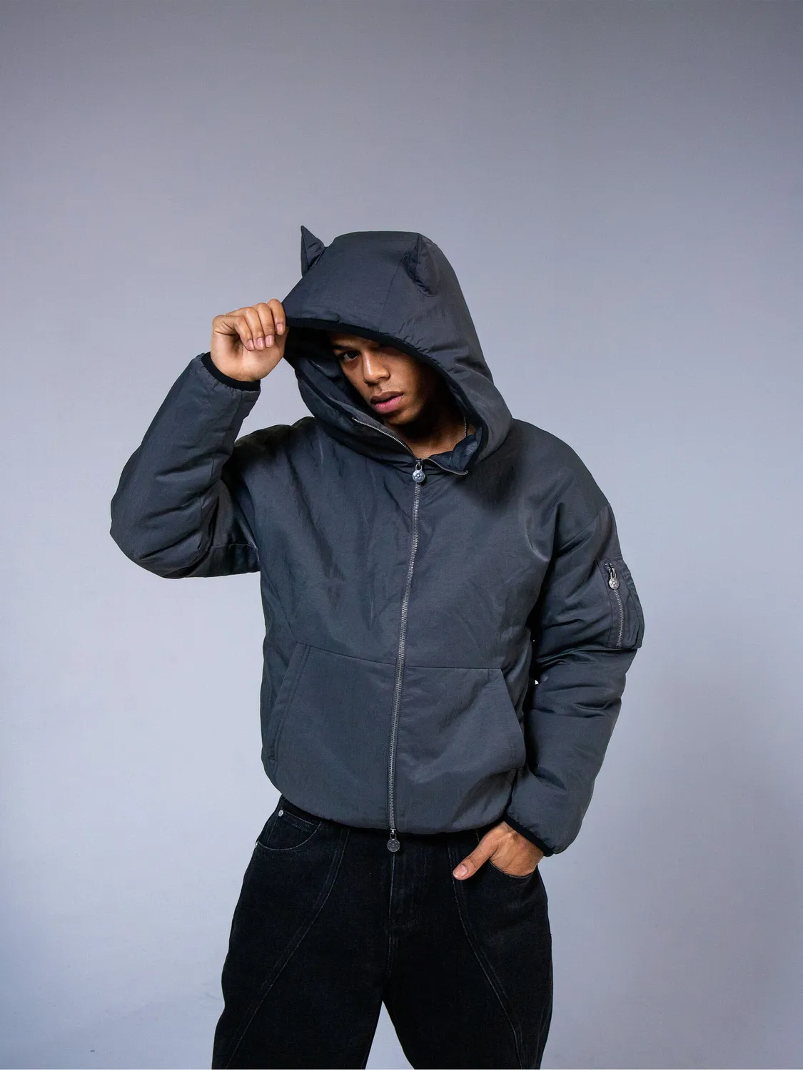 Alpha Industries Vandy The Pink Animal geaca bomber gri rezistenta la apa