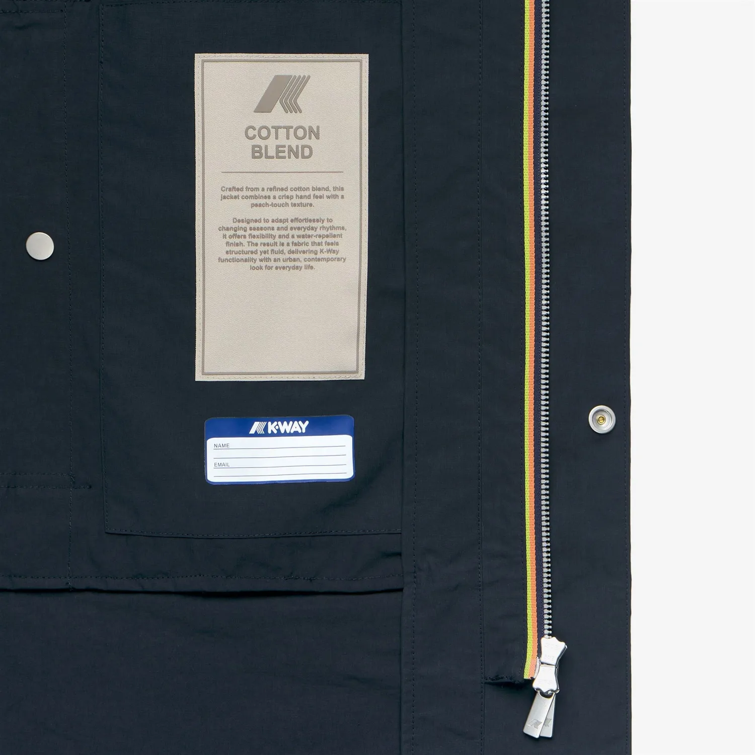 K-Way Klassic Poirol Cotton Blend palton barbati Blue Depth