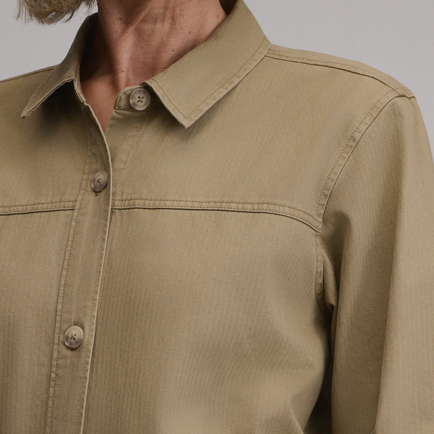 Eddie Bauer Cotton Twill geaca camasa Dark Khaki