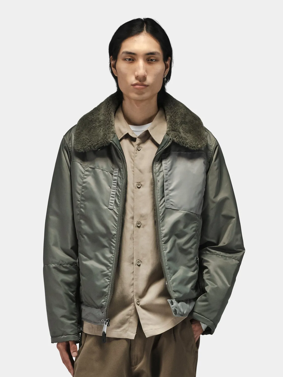 Alpha Industries Nylon Aviator geaca gri calduroasa