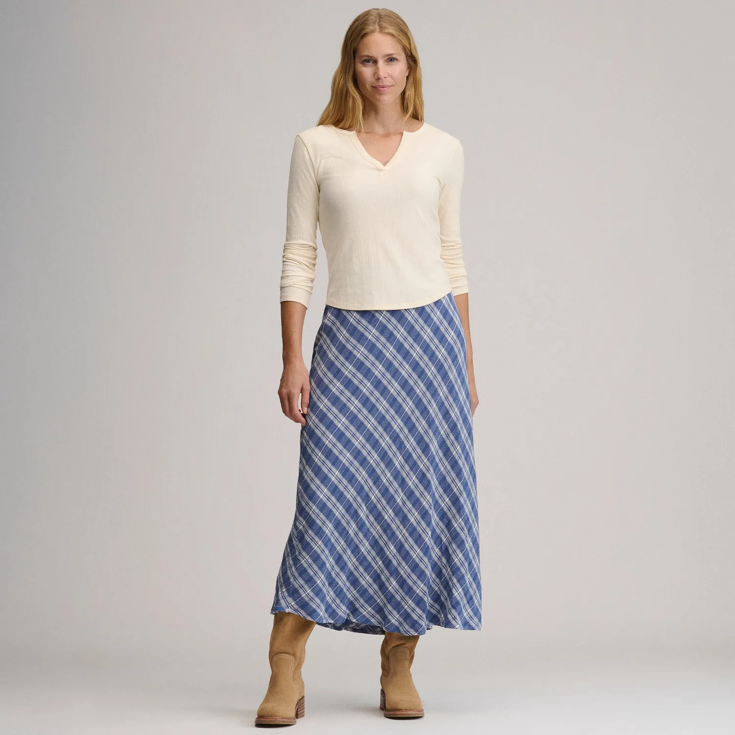 Eddie Bauer fusta midi carouri Wave XS-XL clasica