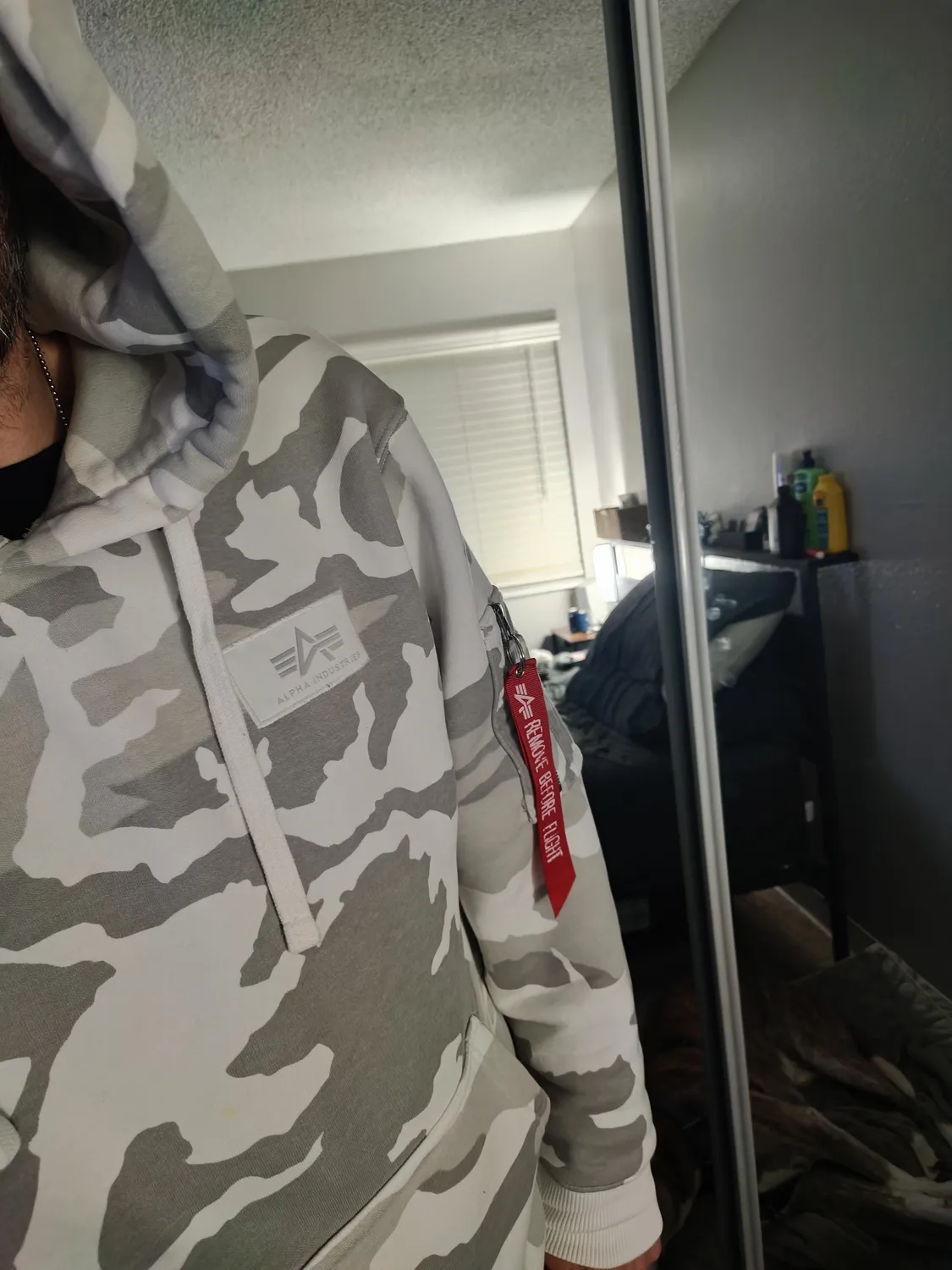 Alpha Industries Backprint hanorac camuflaj bumbac cu gluga