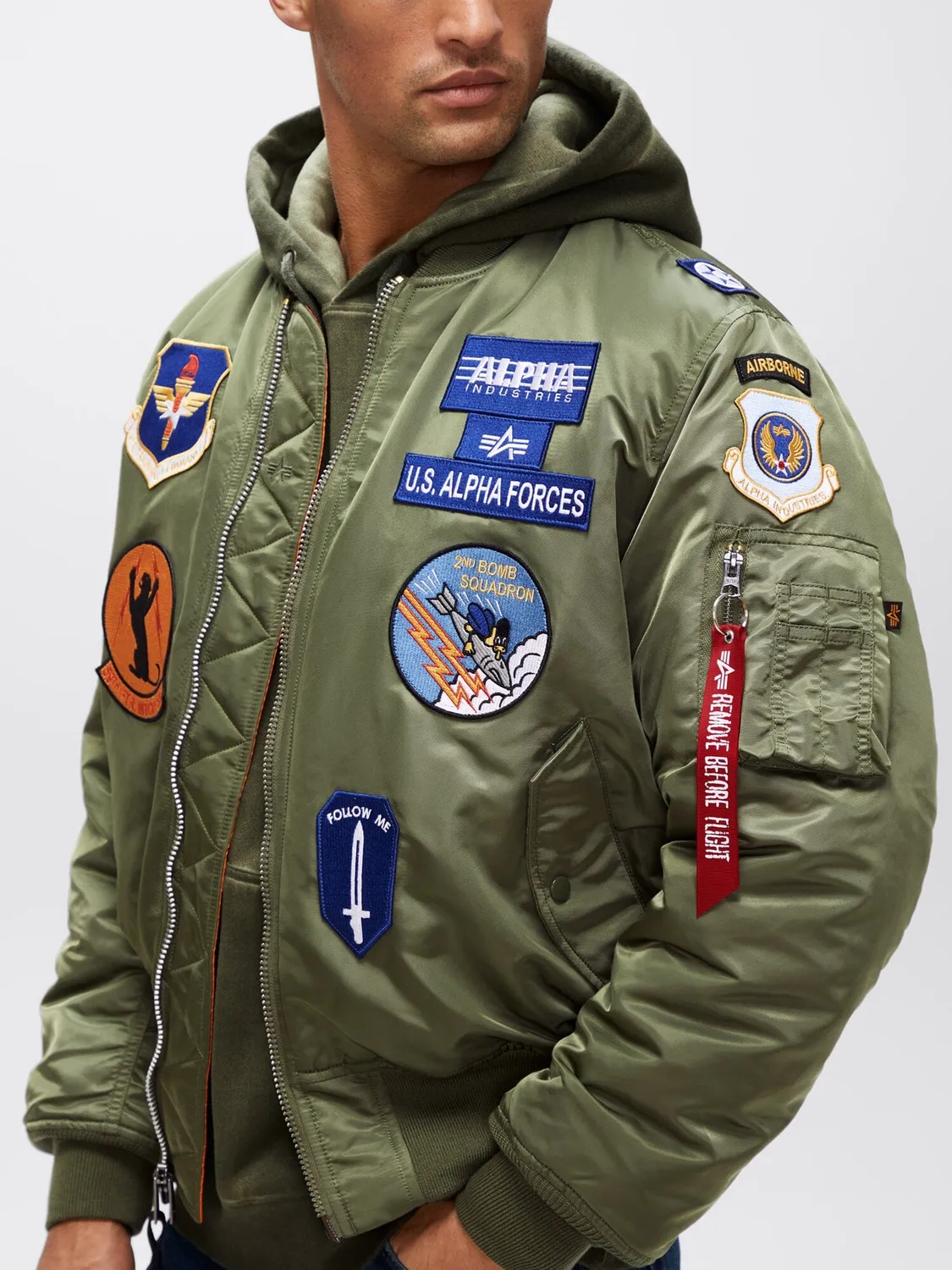 Alpha Industries MA-1 Squadron geaca bomber sage rezistenta la apa