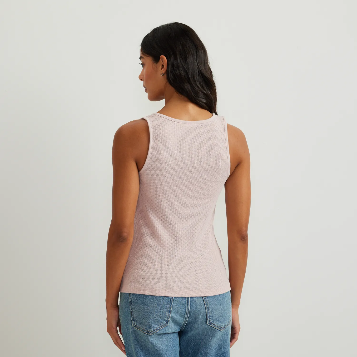 Eddie Bauer Pointelle Dobby Tank maiou damă ivory delicat
