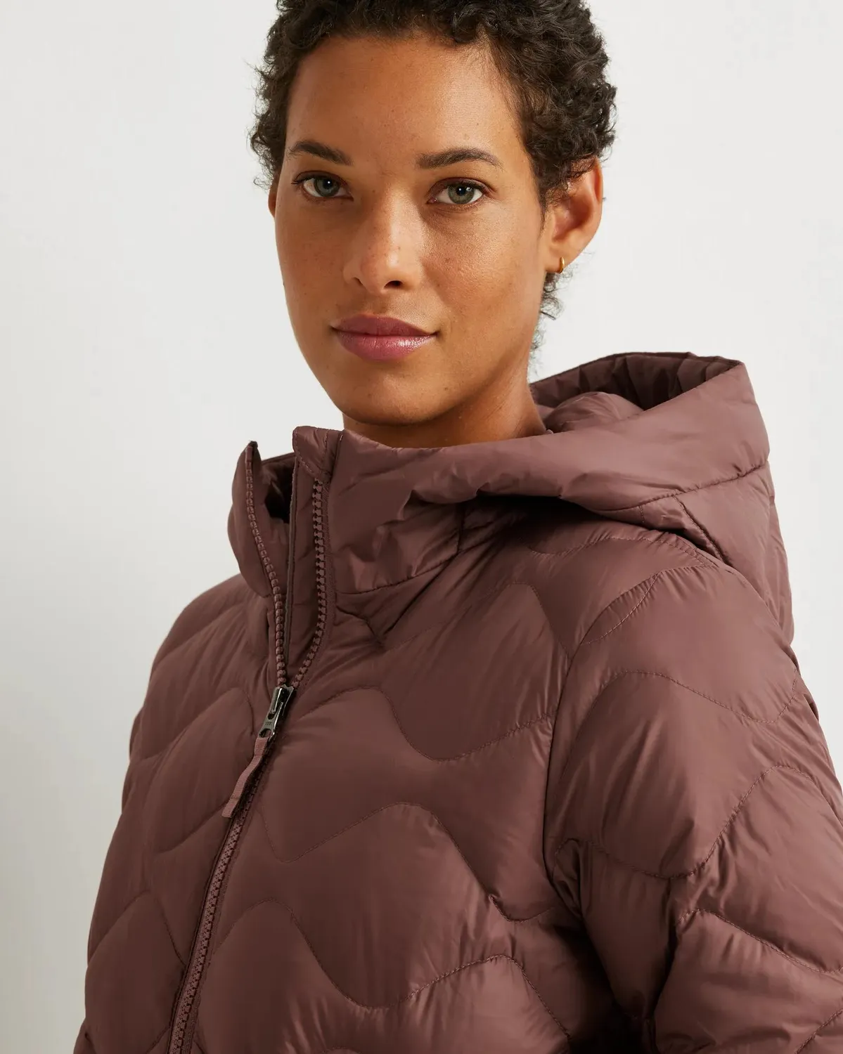 Eddie Bauer Shaw Down parka dama Plum cu gluga