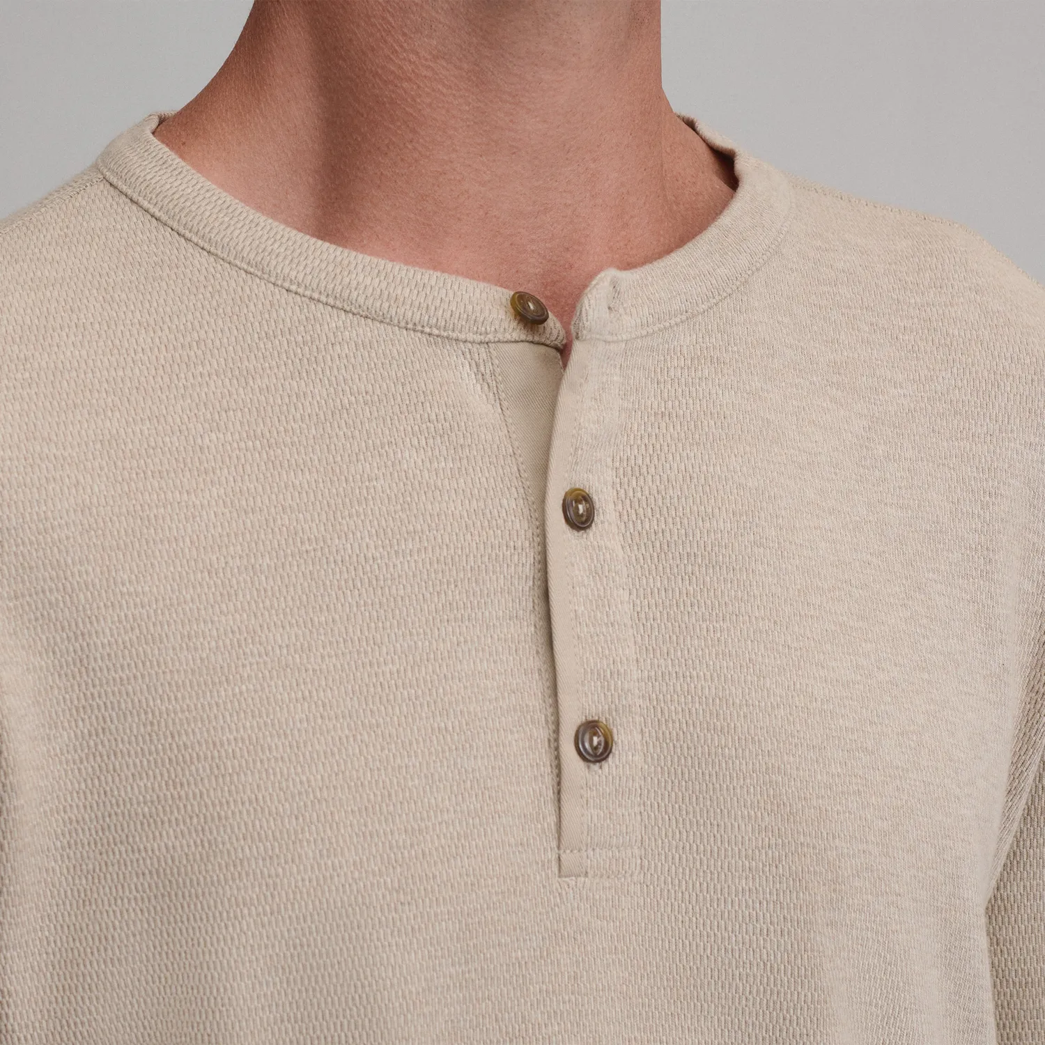 Eddie Bauer Birds Eye Henley Termic Barbati Gri